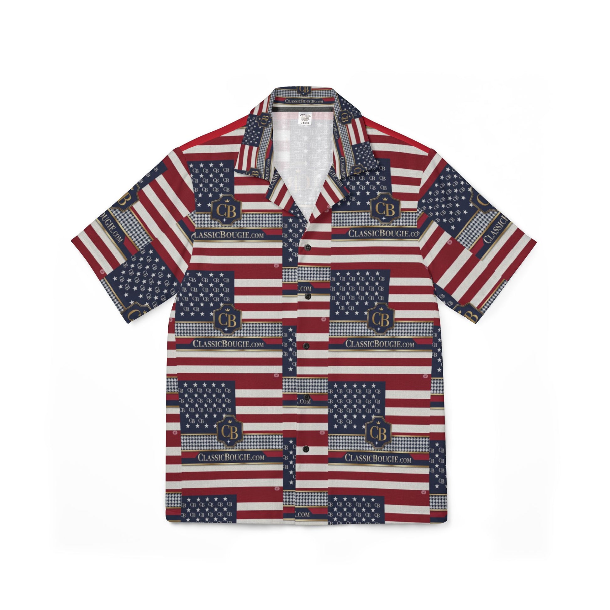 Patriotic Hawaiian Camp Shirt, Men's Casual Summer Shirt, 4th of July Shirt, Beach Vacation Wear, Americana Style