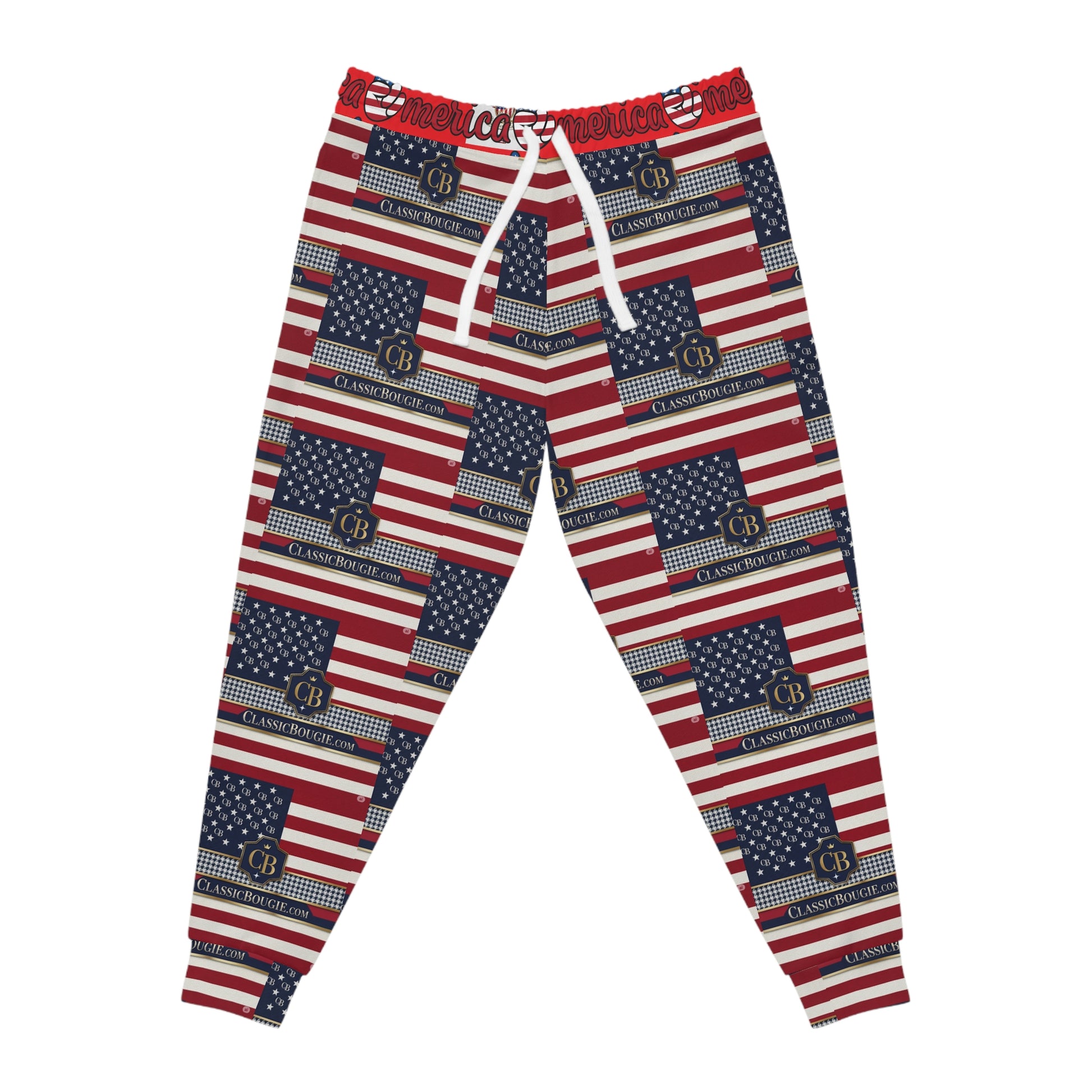 Patriotic Athletic Joggers - USA Flag Print, Comfortable Lounge Pants, Fitness Joggers, Gift for Veterans, Independence Day Apparel