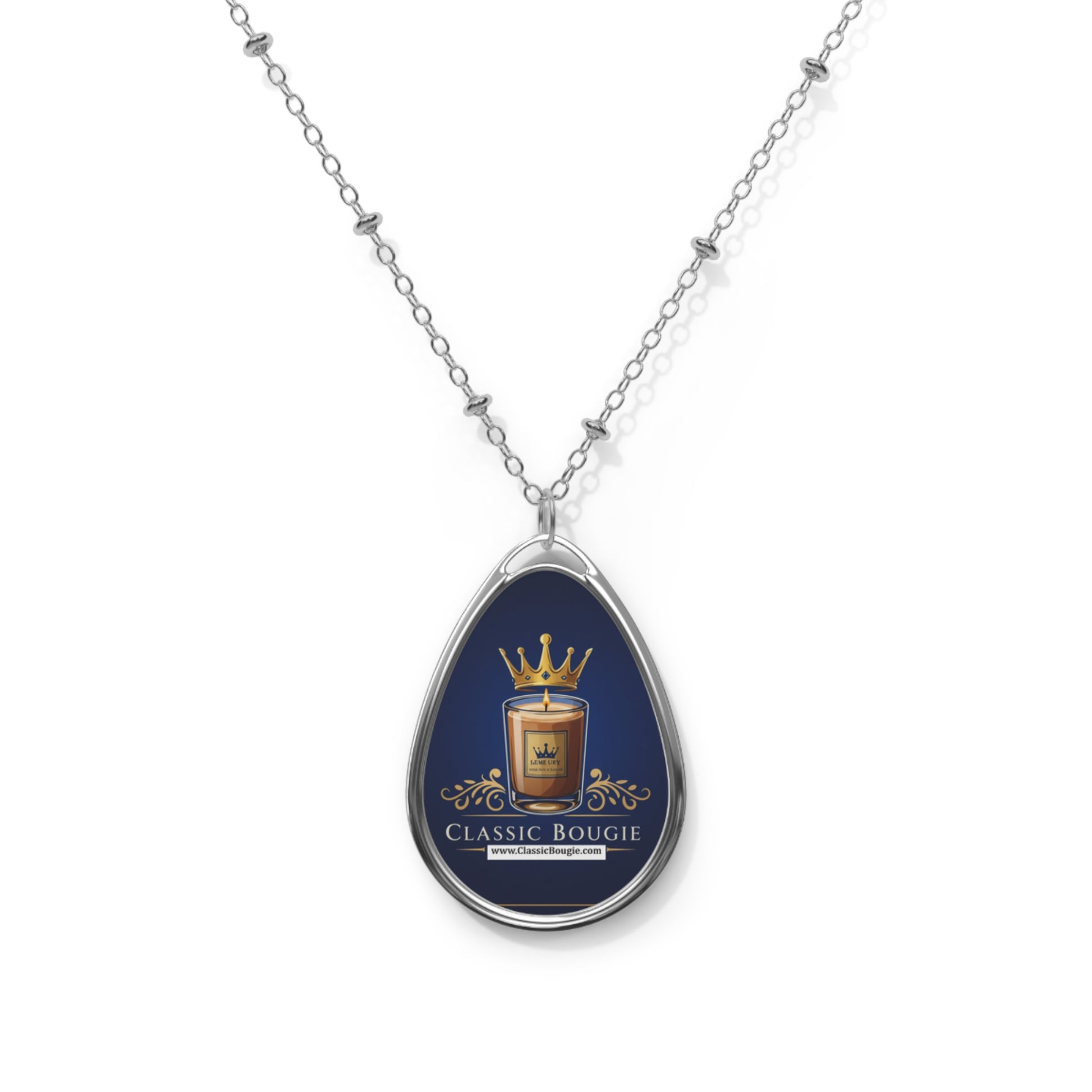 Elegant Oval Necklace, Personalized Jewelry Gift, Customizable Pendant, Unique Statement Necklace, Classic Bougie Style
