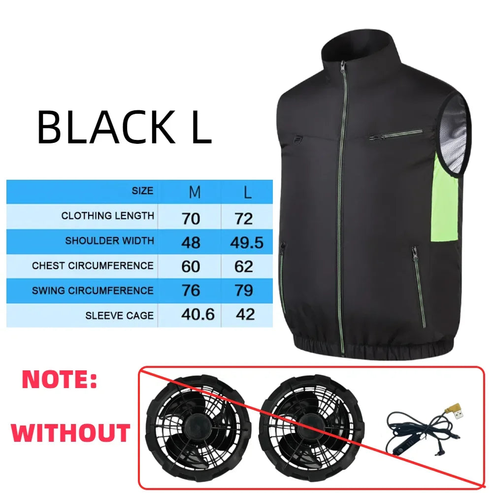 Fan vest Electric Cool Vest Cooling Fan Vest Air-conditioned Clothes Hiking Cooling 13 Hours High Temperature Work Fishing Vest