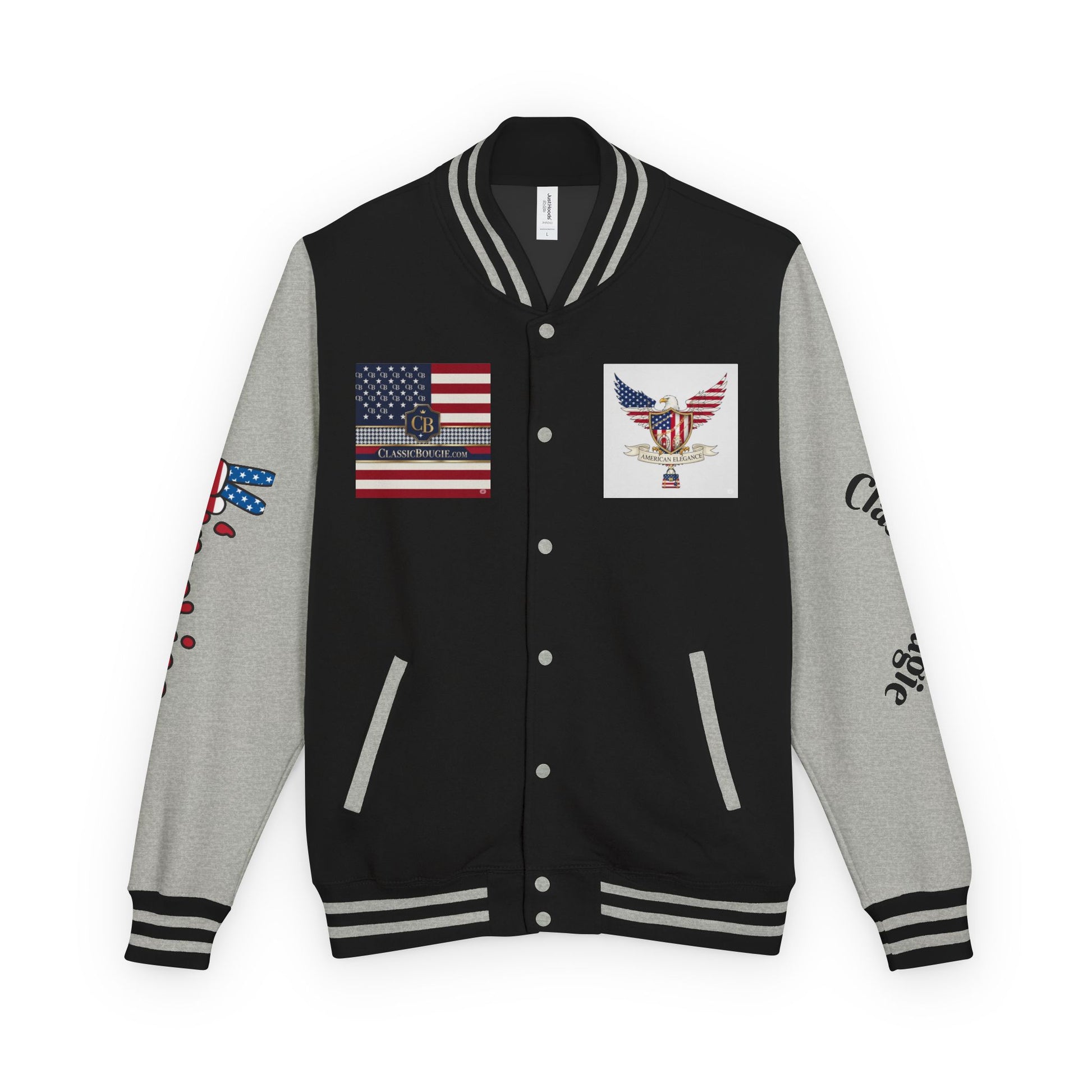 Classic Bougie Unisex Heavyweight Letterman Jacket - Vintage Style, Casual Wear, Trendy Outerwear, College Spirit, Gift for Him/Her