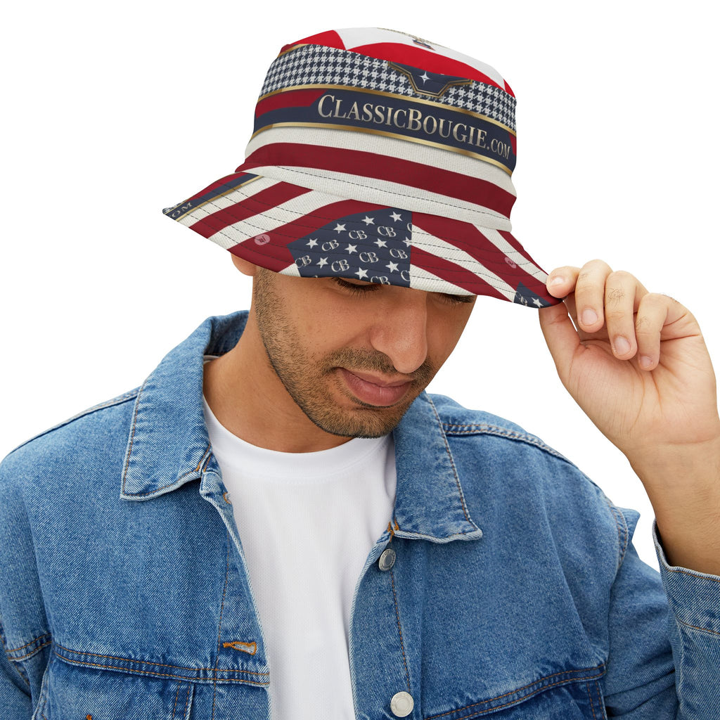 Patriotic Bucket Hat, Summer Accessory, Festival Hat, Holiday Gift, Stylish Sun Protection