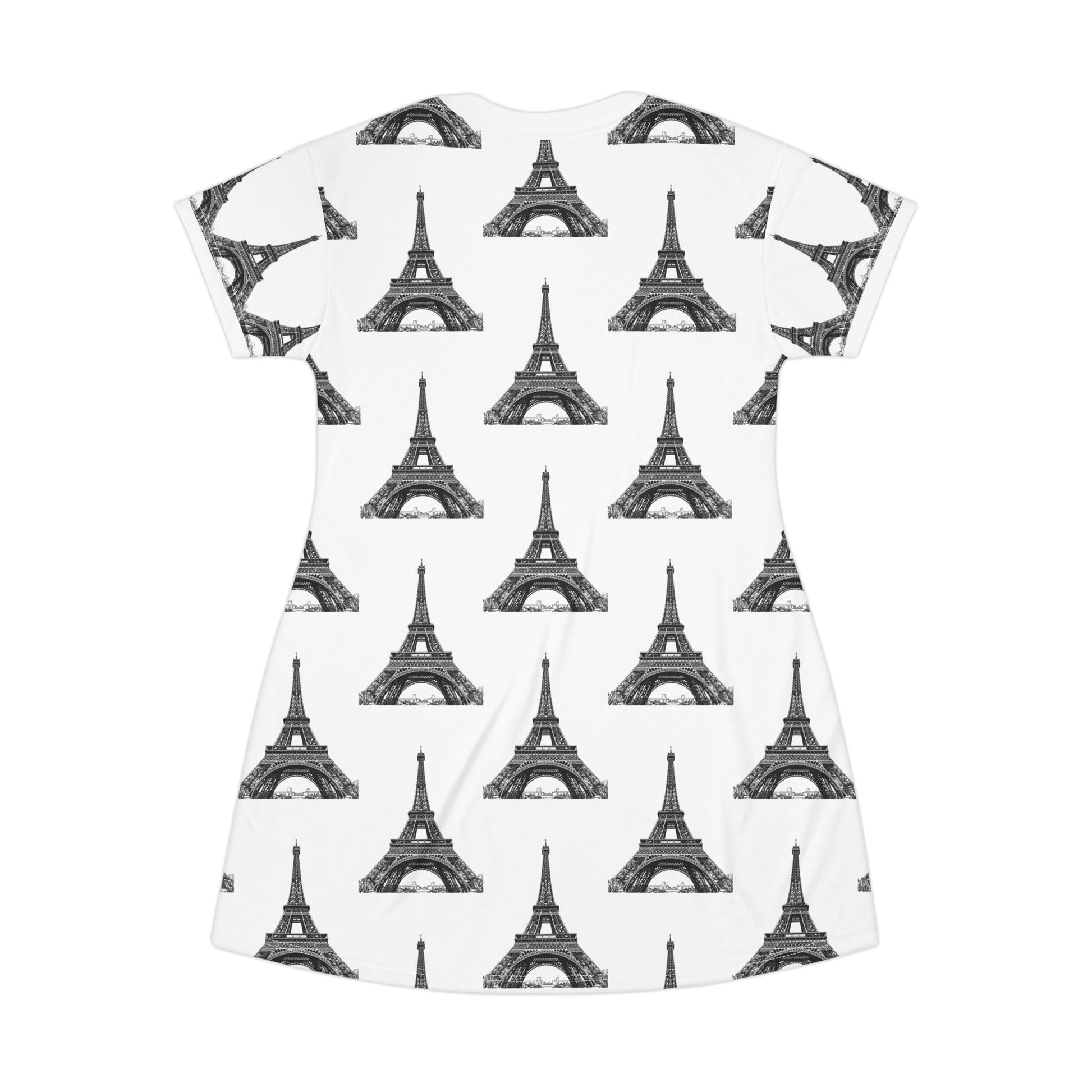 Eiffel Tower T-Shirt Dress, Casual Summer Dress, Travel Outfit, Paris Themed Dress, Gift for Her, Vacation Wear