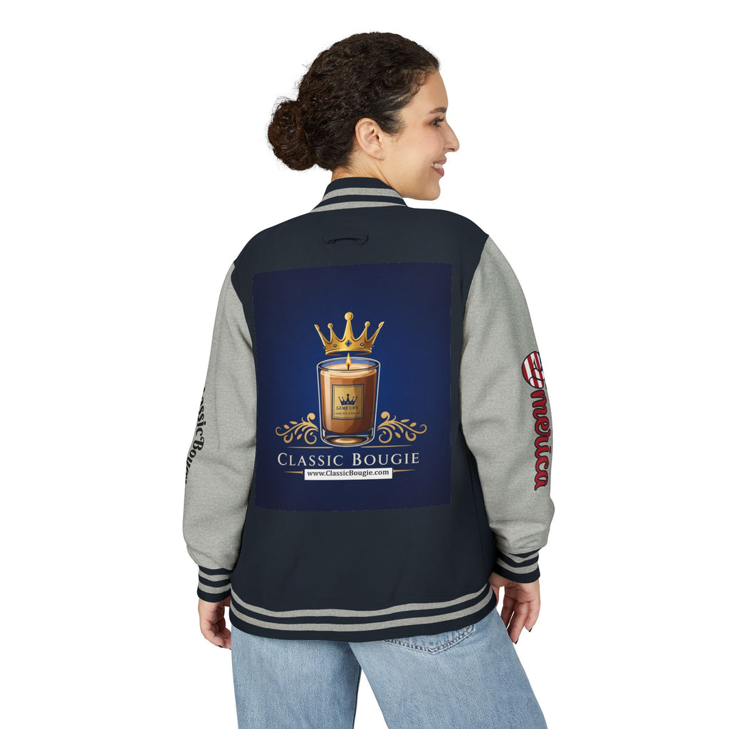 Classic Bougie Unisex Heavyweight Letterman Jacket - Vintage Style, Casual Wear, Trendy Outerwear, College Spirit, Gift for Him/Her