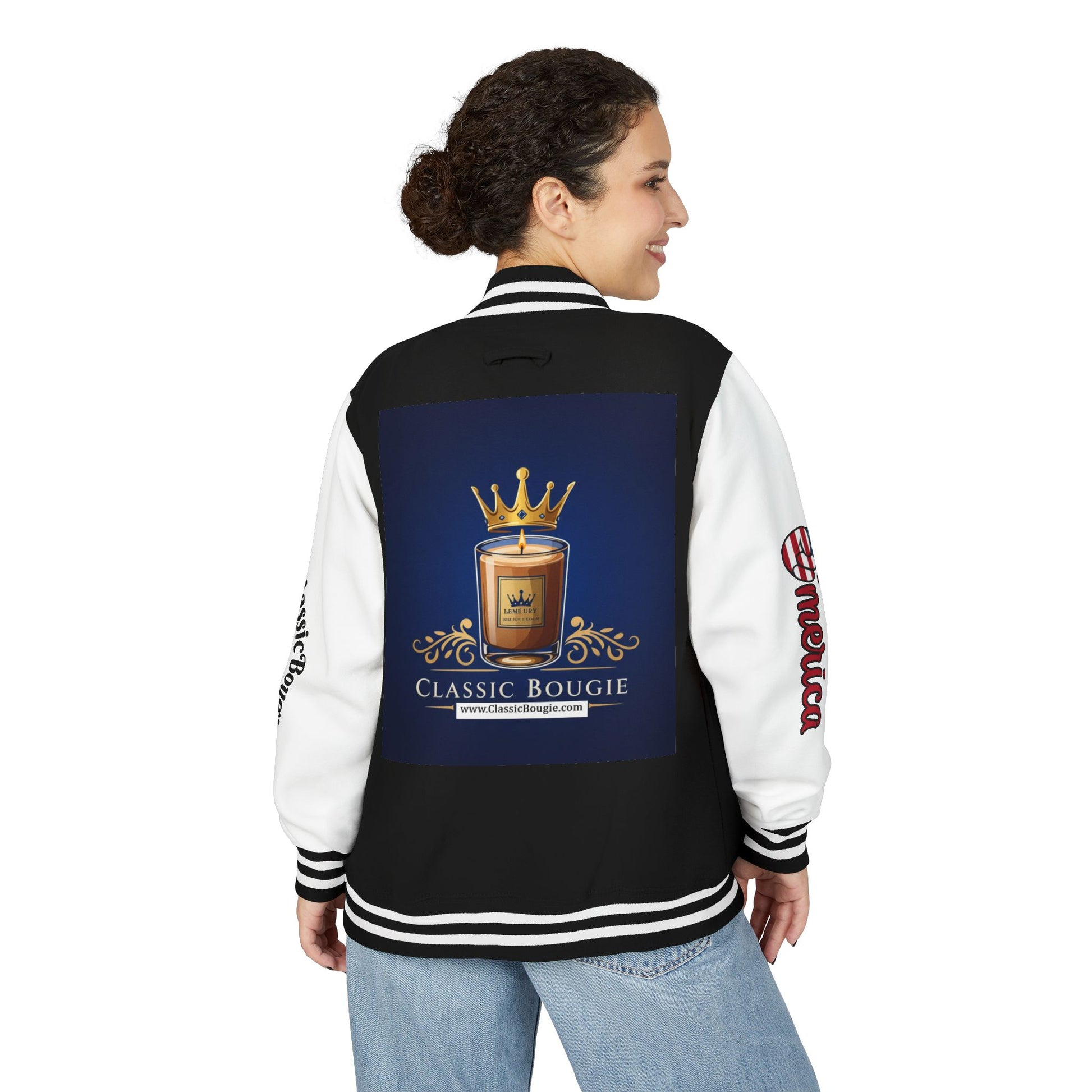 Classic Bougie Unisex Heavyweight Letterman Jacket - Vintage Style, Casual Wear, Trendy Outerwear, College Spirit, Gift for Him/Her