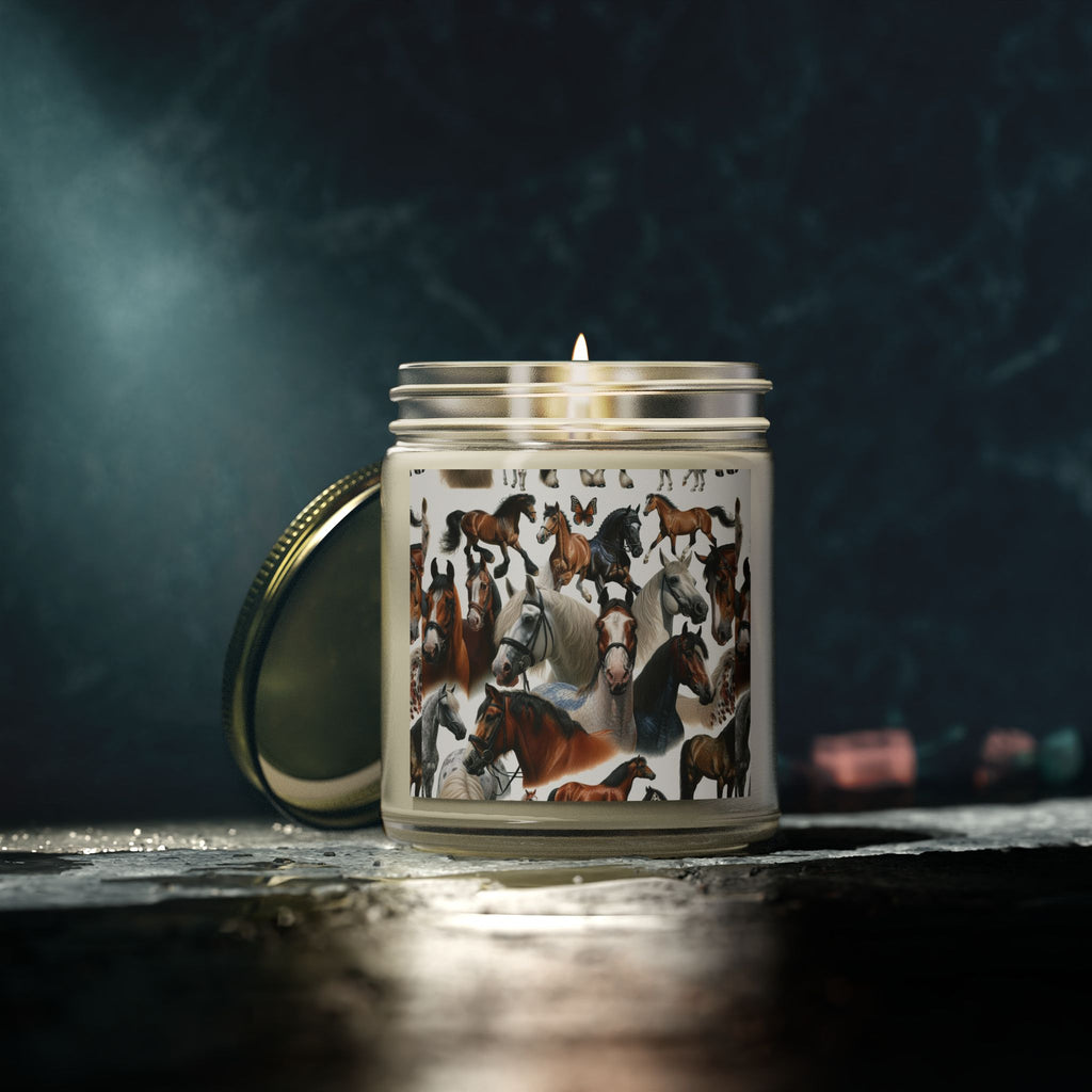 Scented Candles with Horse Design, Cozy Home Decor, Gift for Horse Lovers, Farmhouse Candle, Aromatherapy Candle