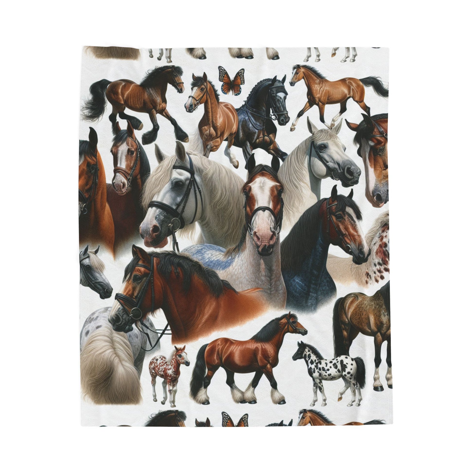 Cozy Horse Lover's Velveteen Plush Blanket | Horse-Themed Gift, Home Decor, Warm Throw, Equestrian Decor, Unique Blanket