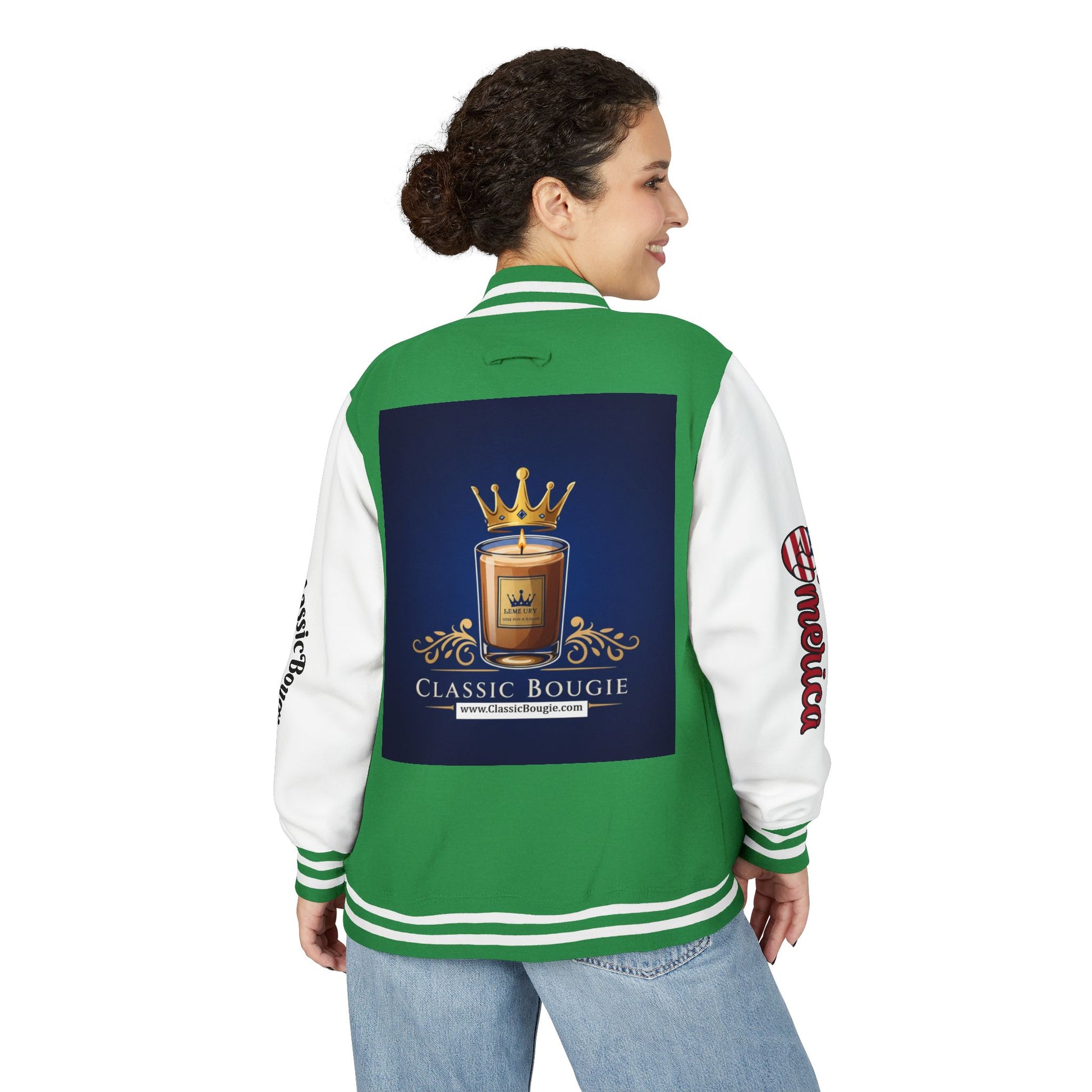 Classic Bougie Unisex Heavyweight Letterman Jacket - Vintage Style, Casual Wear, Trendy Outerwear, College Spirit, Gift for Him/Her