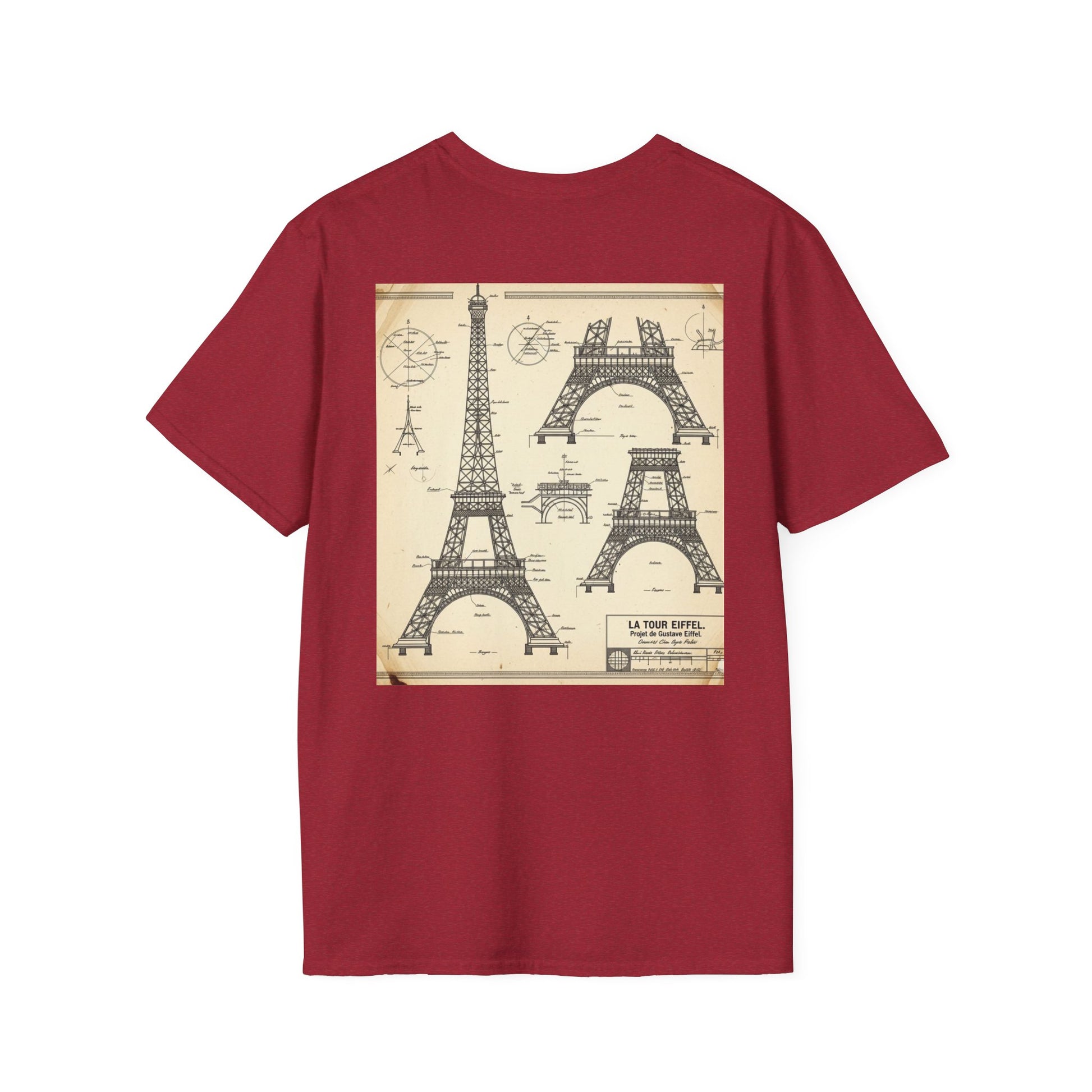 Eiffel Tower Unisex Softstyle T-Shirt, Fashion Tee for Travelers, Parisian Vibe, Great for Gifts, Casual Wear, Holiday Apparel
