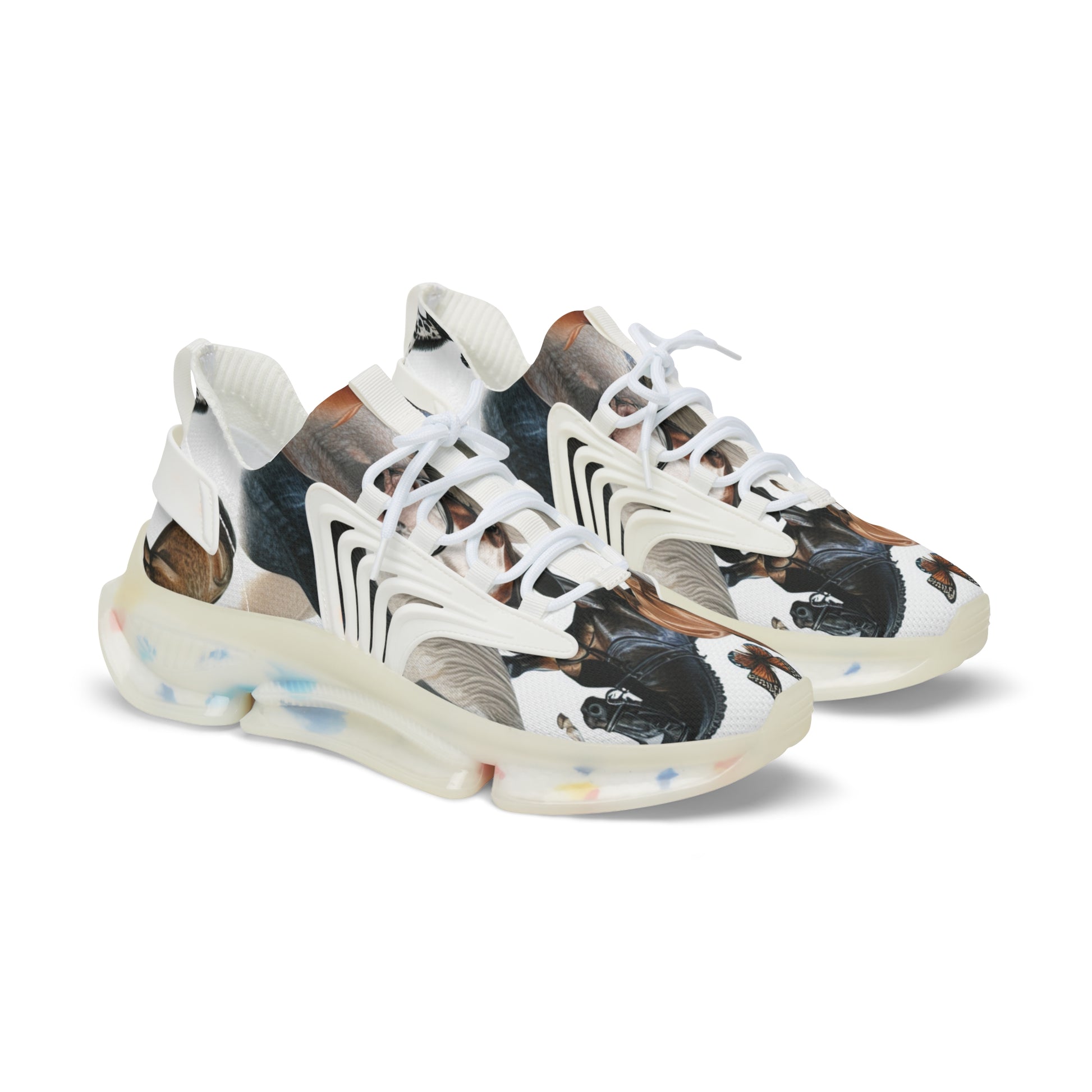 Horse Lover's Men's Sneakers, Unique Animal Art Sneakers, Fashionable Casual Shoes, Gift for Equestrian Enthusiasts, Animal Print Sneakers