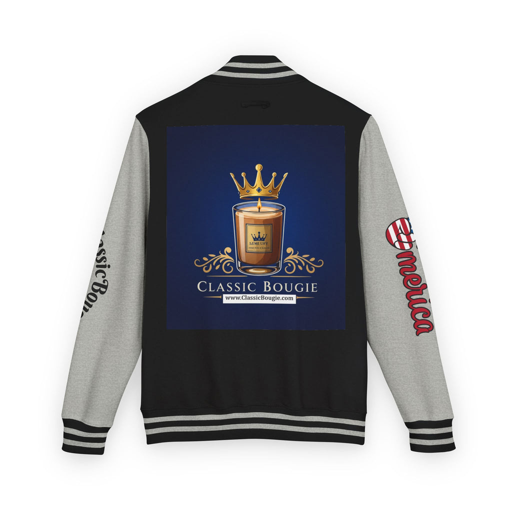 Classic Bougie Unisex Heavyweight Letterman Jacket - Vintage Style, Casual Wear, Trendy Outerwear, College Spirit, Gift for Him/Her