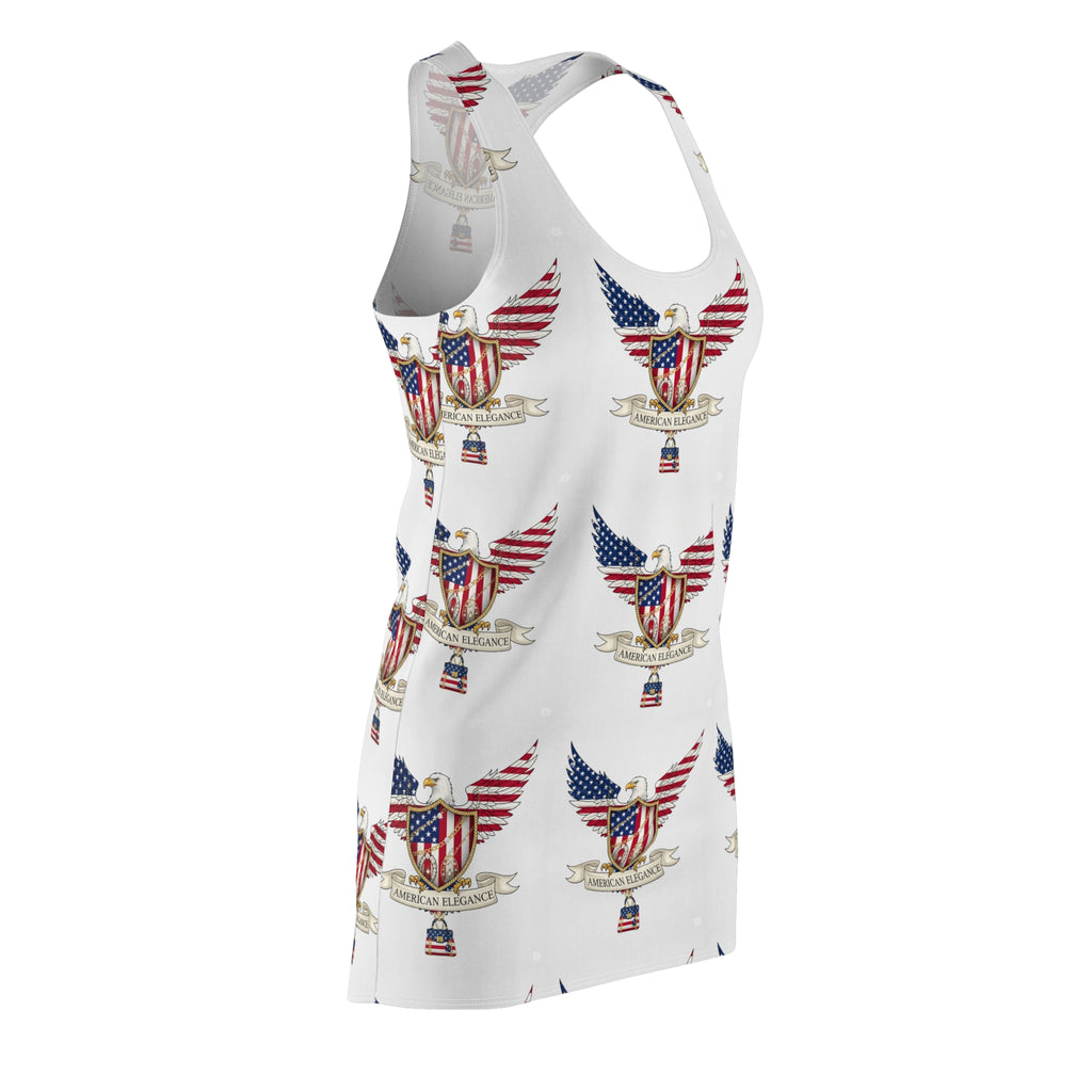 Patriotic Women's Racerback Dress, 4th of July Outfit, Summer Dress, USA Flag Apparel, Memorial Day Fashion, Independence Day Wear
