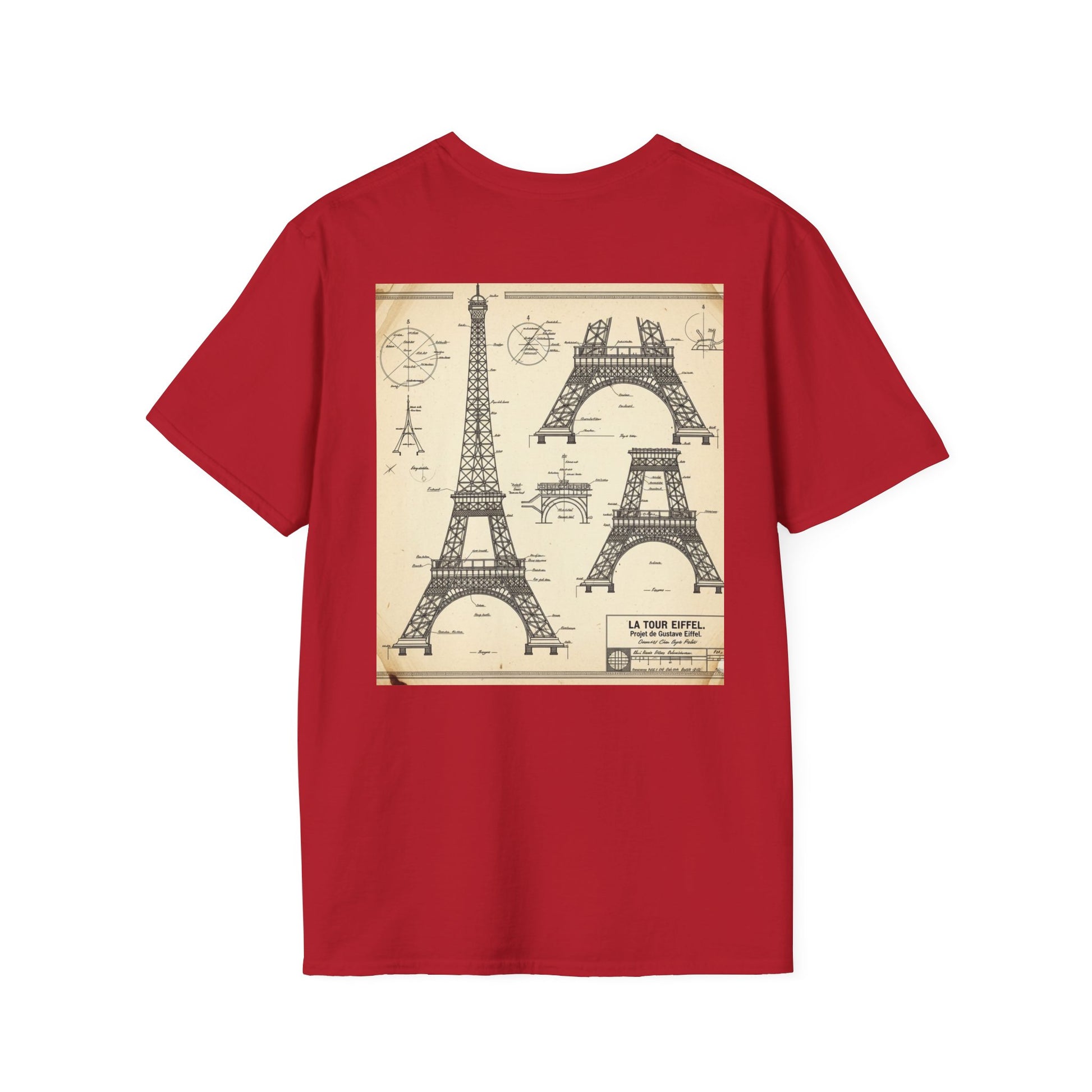 Eiffel Tower Unisex Softstyle T-Shirt, Fashion Tee for Travelers, Parisian Vibe, Great for Gifts, Casual Wear, Holiday Apparel