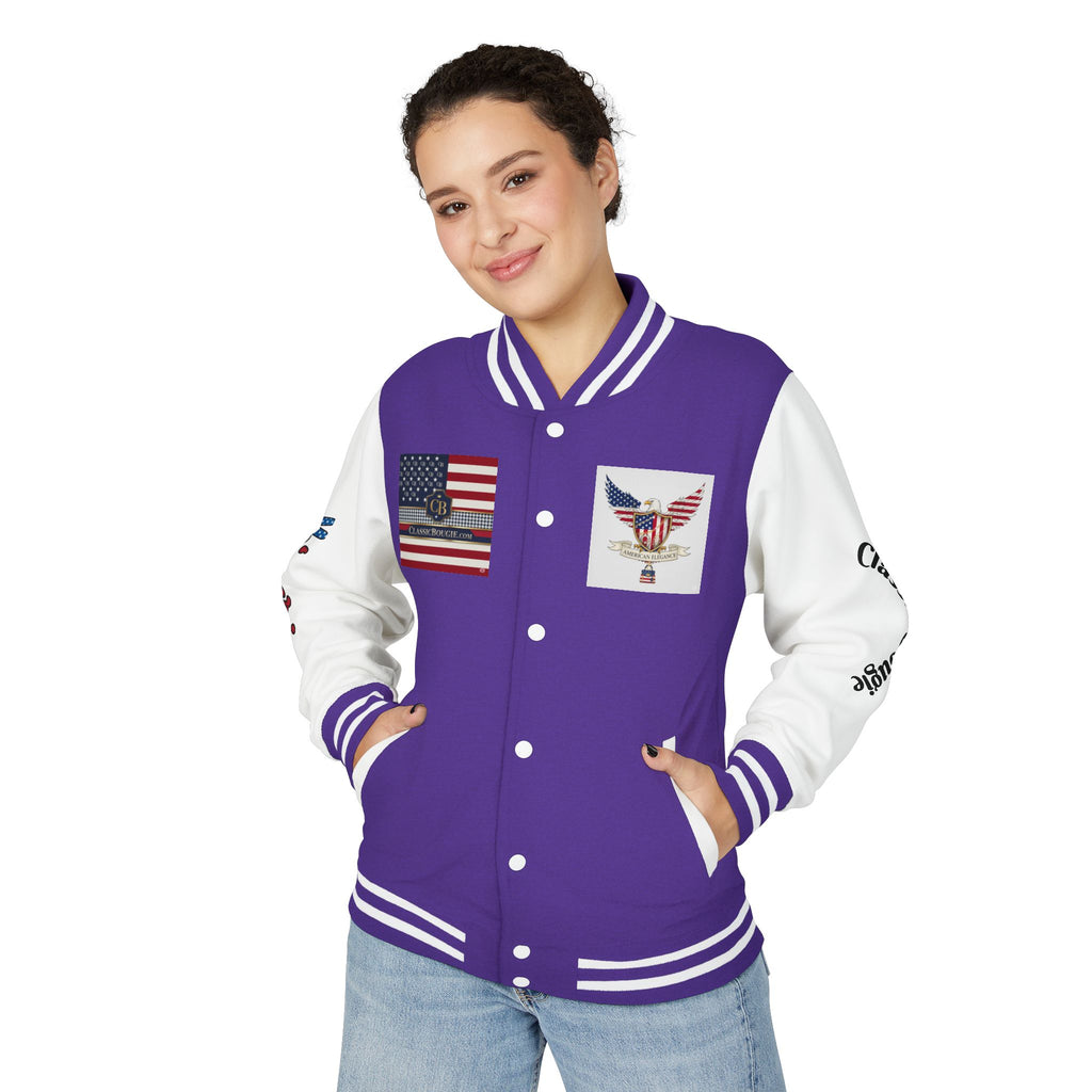 Classic Bougie Unisex Heavyweight Letterman Jacket - Vintage Style, Casual Wear, Trendy Outerwear, College Spirit, Gift for Him/Her