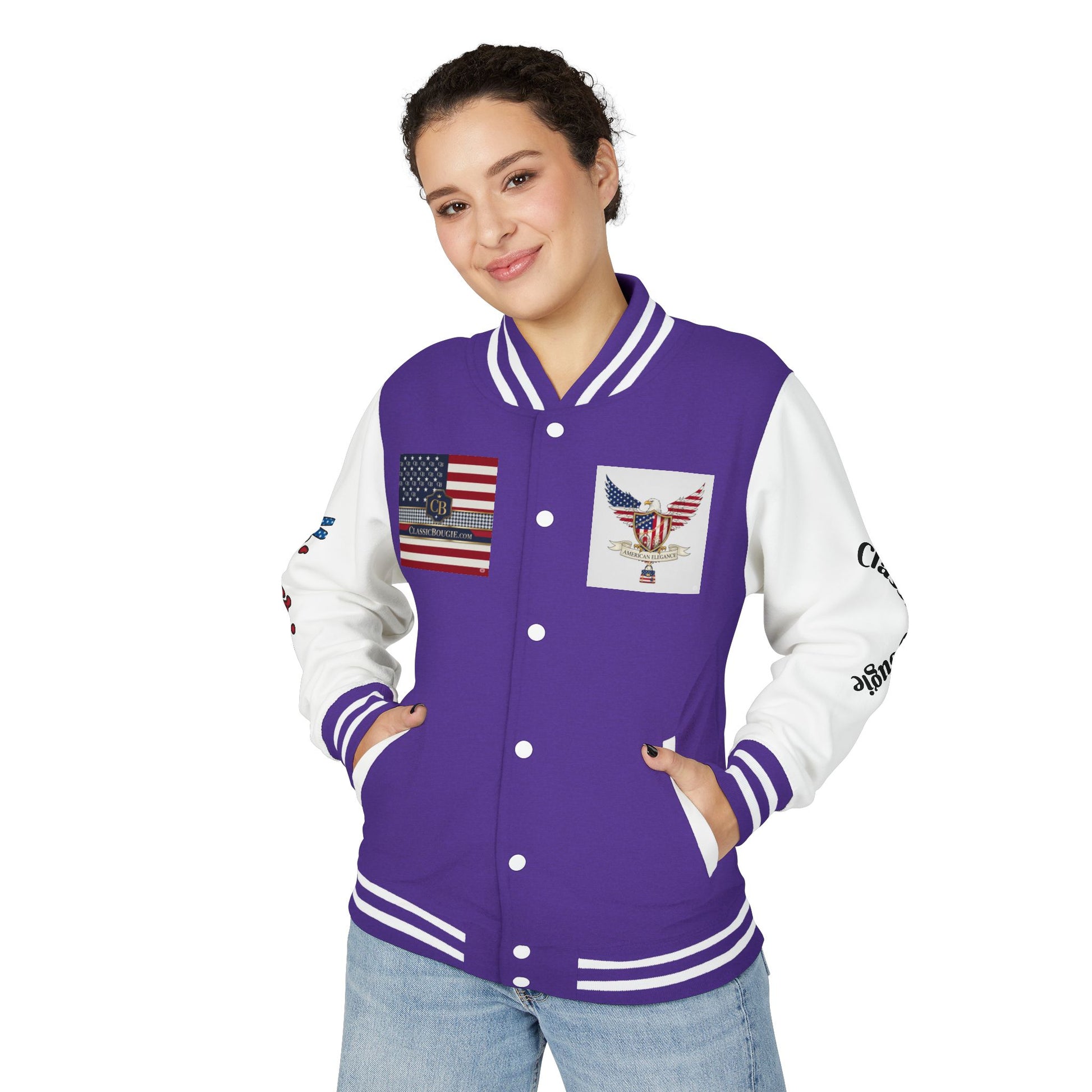 Classic Bougie Unisex Heavyweight Letterman Jacket - Vintage Style, Casual Wear, Trendy Outerwear, College Spirit, Gift for Him/Her