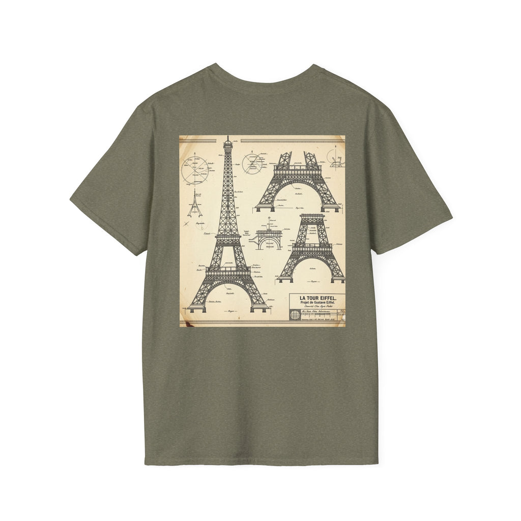 Eiffel Tower Unisex Softstyle T-Shirt, Fashion Tee for Travelers, Parisian Vibe, Great for Gifts, Casual Wear, Holiday Apparel