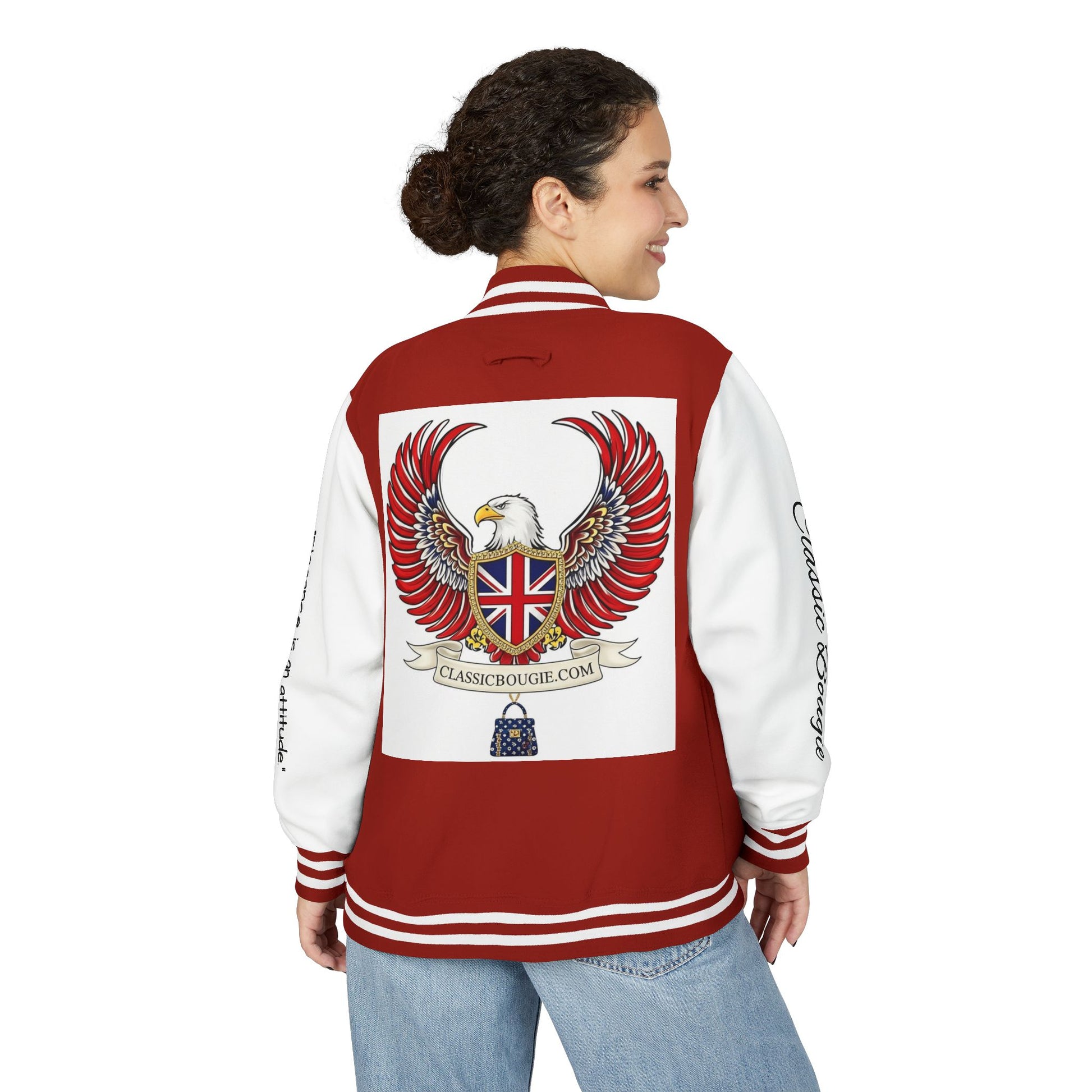 Classic British Eagle Letterman Jacket, Vintage Style, Unisex Outerwear, Statement Piece, Sports Wear, Casual Fashion