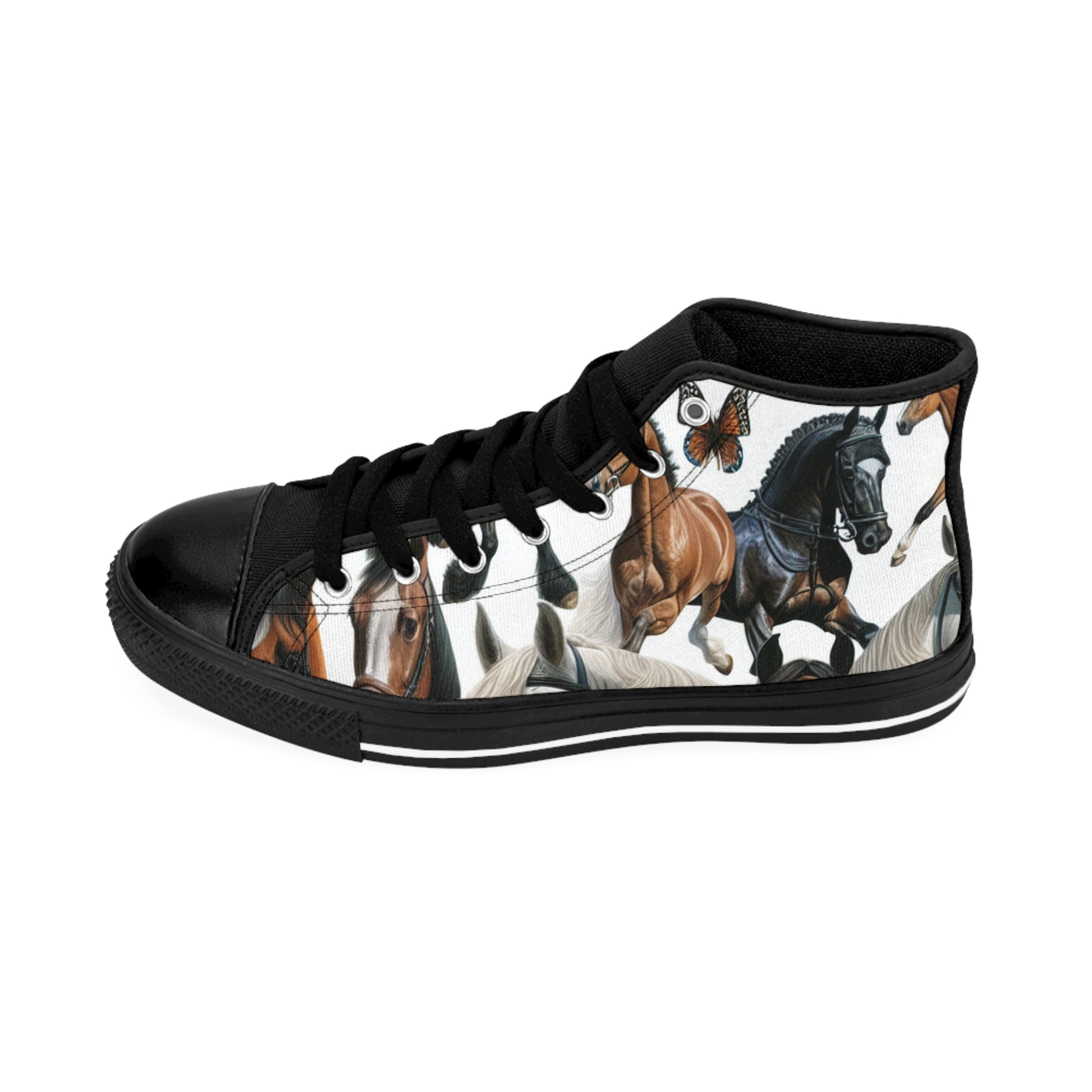 Men's Classic Sneakers with Wild Horse Design, Stylish Footwear, Equestrian Gift, Animal Lovers, Fashion Sneakers, Unique Shoes