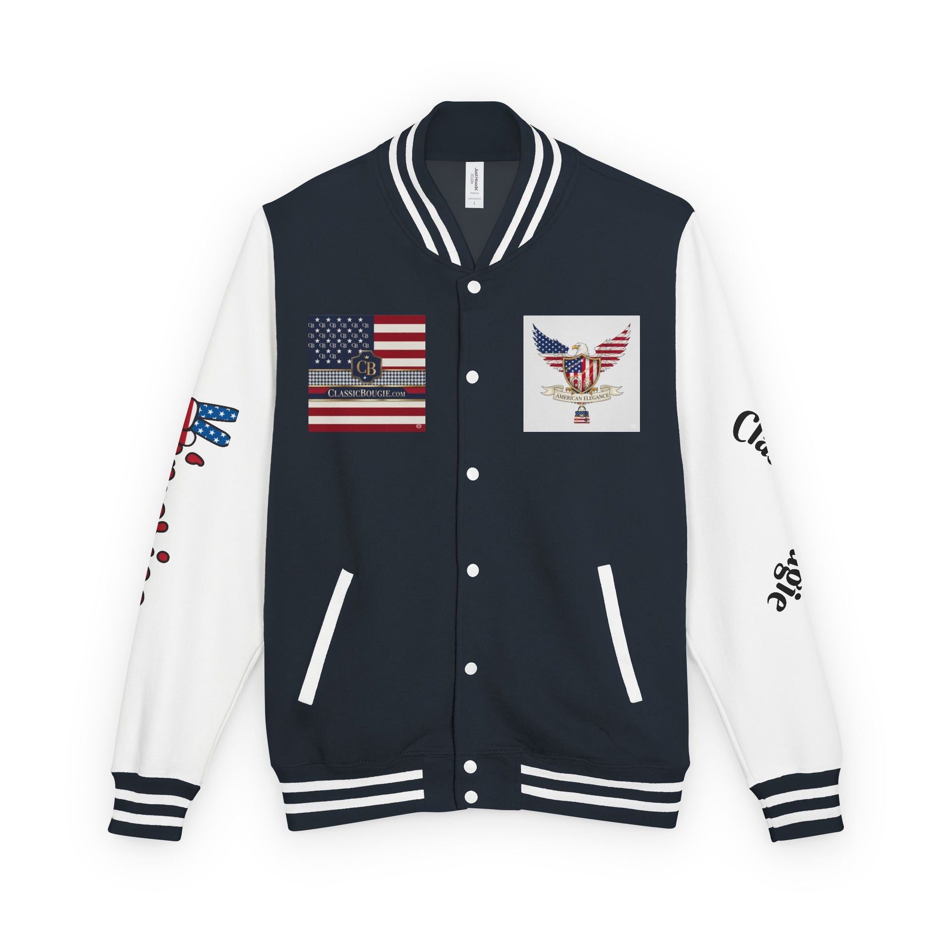 Classic Bougie Unisex Heavyweight Letterman Jacket - Vintage Style, Casual Wear, Trendy Outerwear, College Spirit, Gift for Him/Her