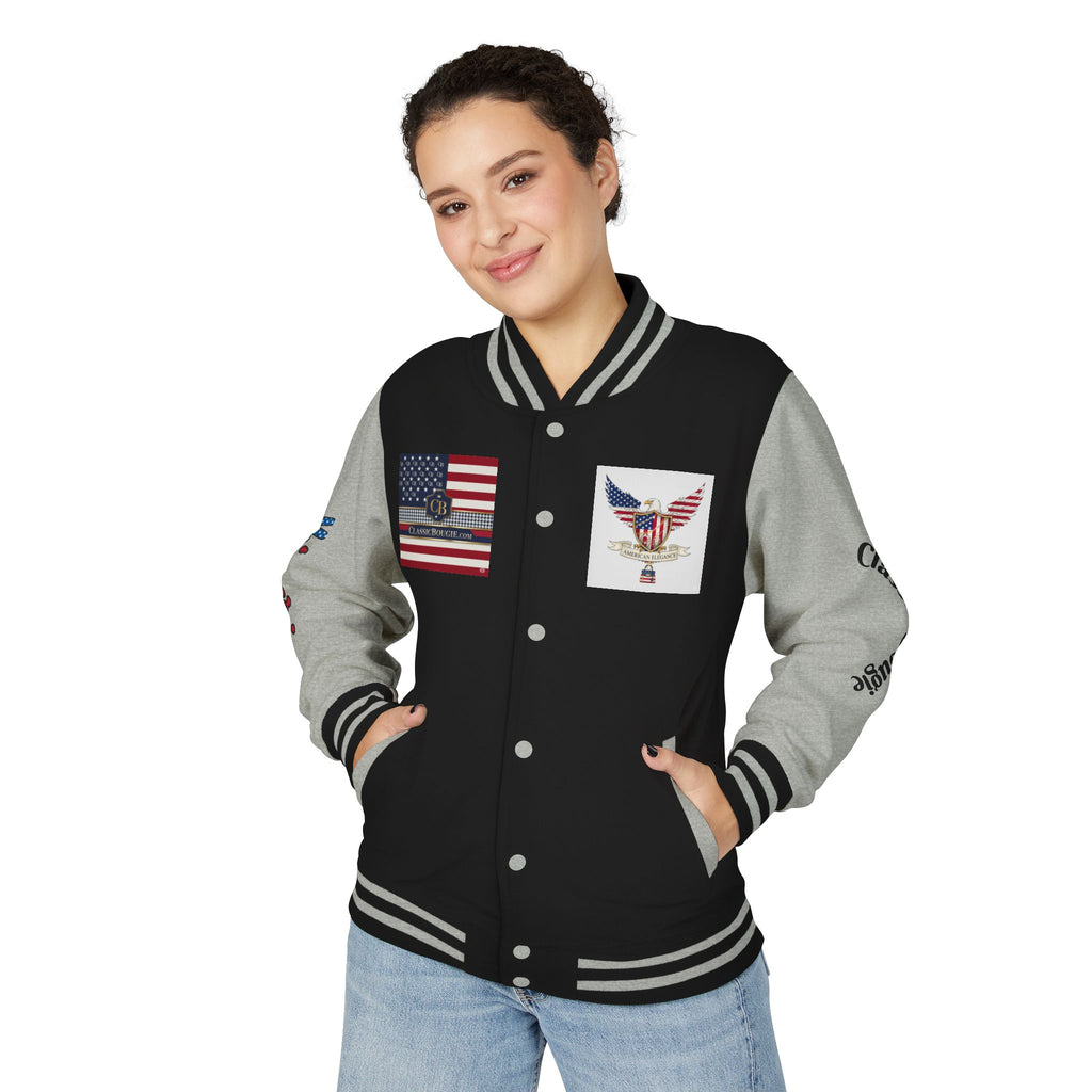Classic Bougie Unisex Heavyweight Letterman Jacket - Vintage Style, Casual Wear, Trendy Outerwear, College Spirit, Gift for Him/Her