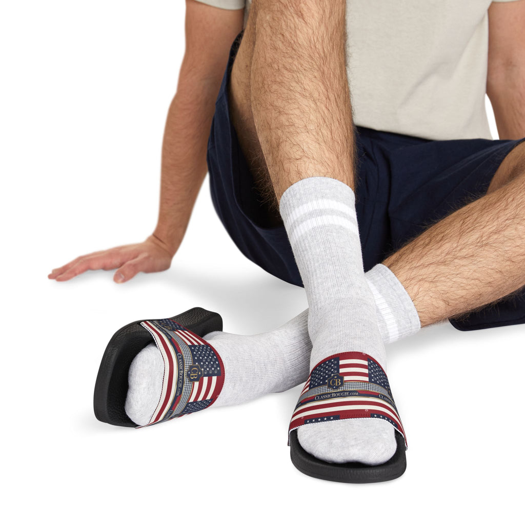 Patriotic Men's Sandals | Casual Footwear for Summer, Beach, BBQs, 4th of July Celebrations, Comfortable and Stylish