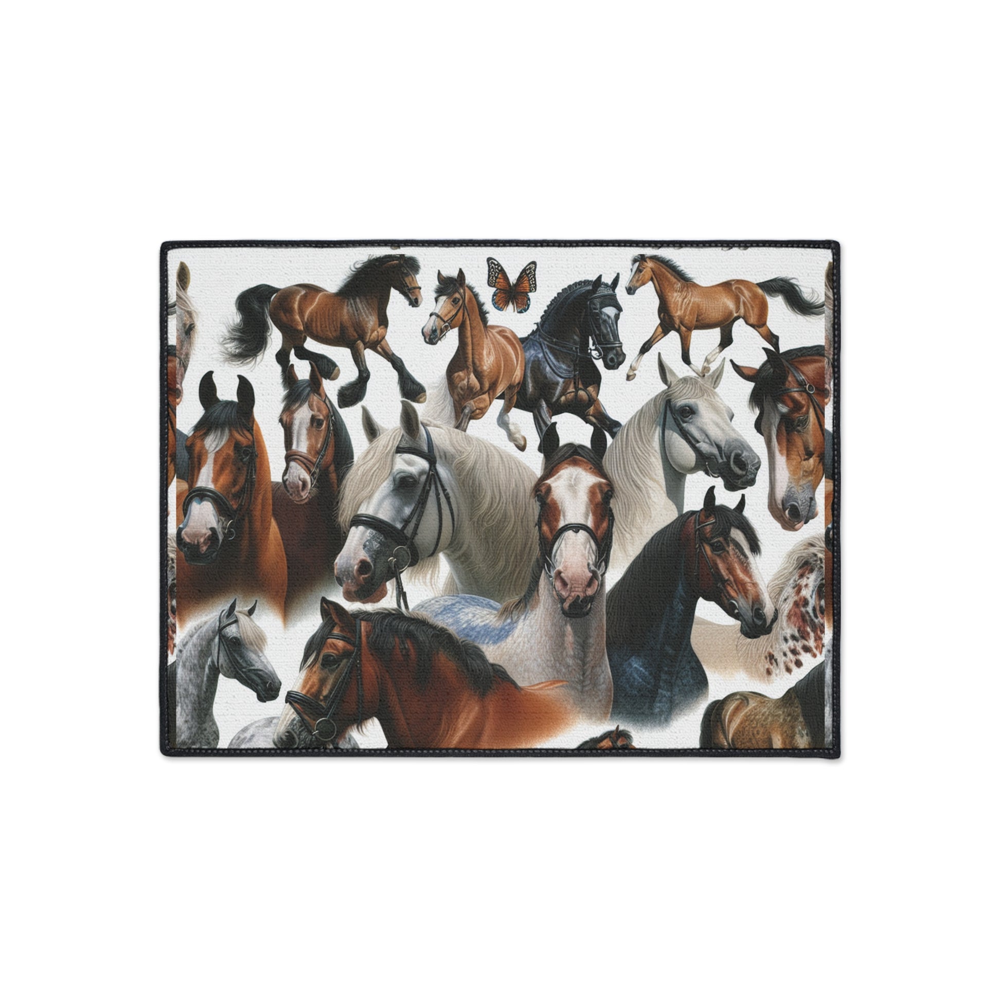 Equestrian Horse Art Floor Mat | Durable Indoor/Outdoor Welcome Mat, Horse Lover Gift, Farm Decor, Non-Slip Area Rug