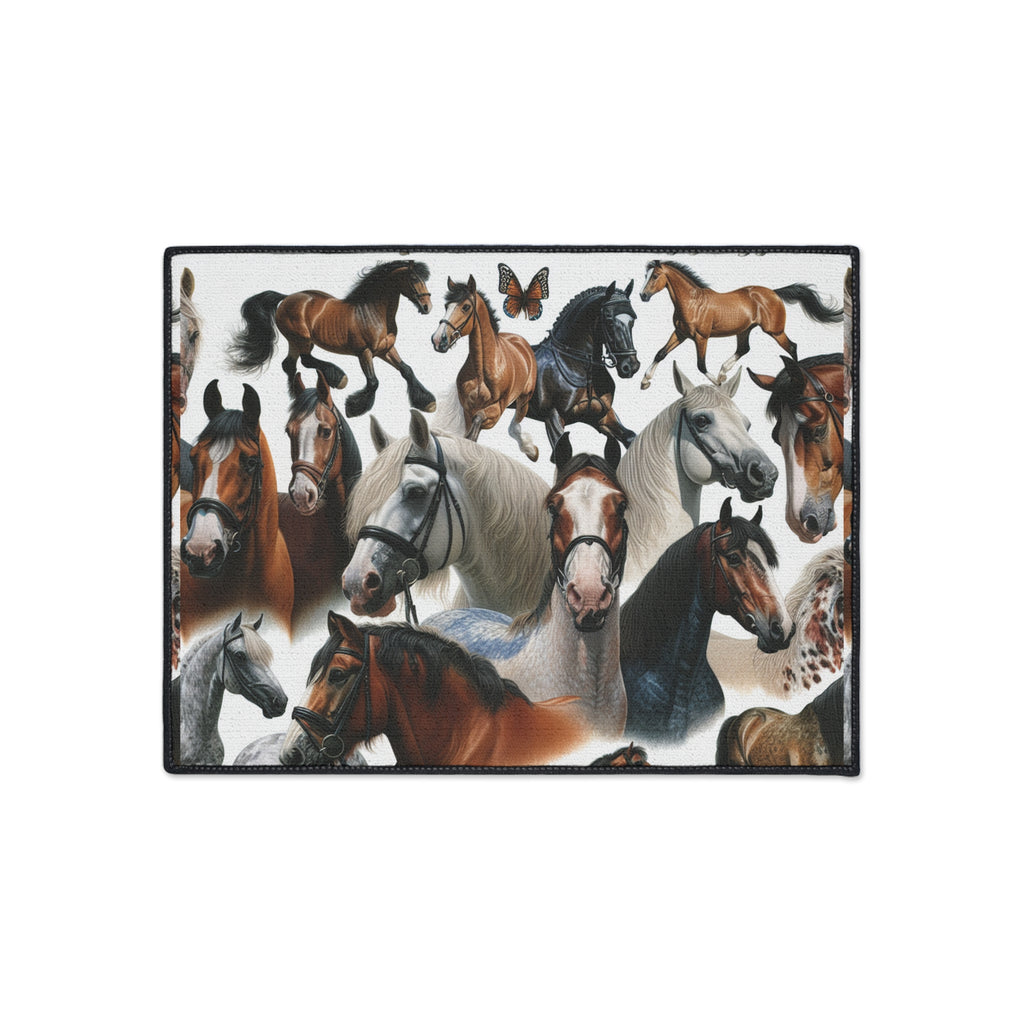 Equestrian Horse Art Floor Mat | Durable Indoor/Outdoor Welcome Mat, Horse Lover Gift, Farm Decor, Non-Slip Area Rug