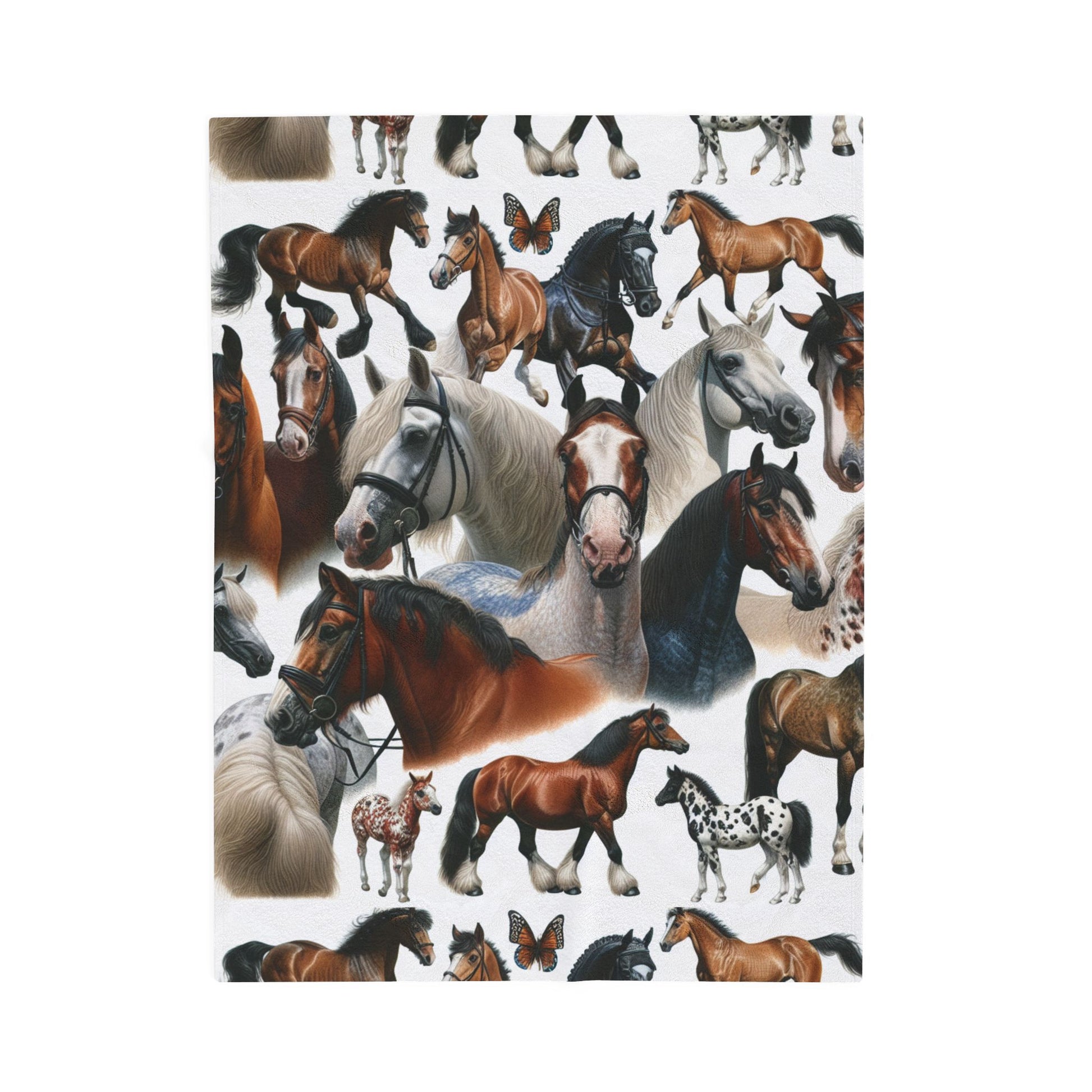 Cozy Horse Lover's Velveteen Plush Blanket | Horse-Themed Gift, Home Decor, Warm Throw, Equestrian Decor, Unique Blanket