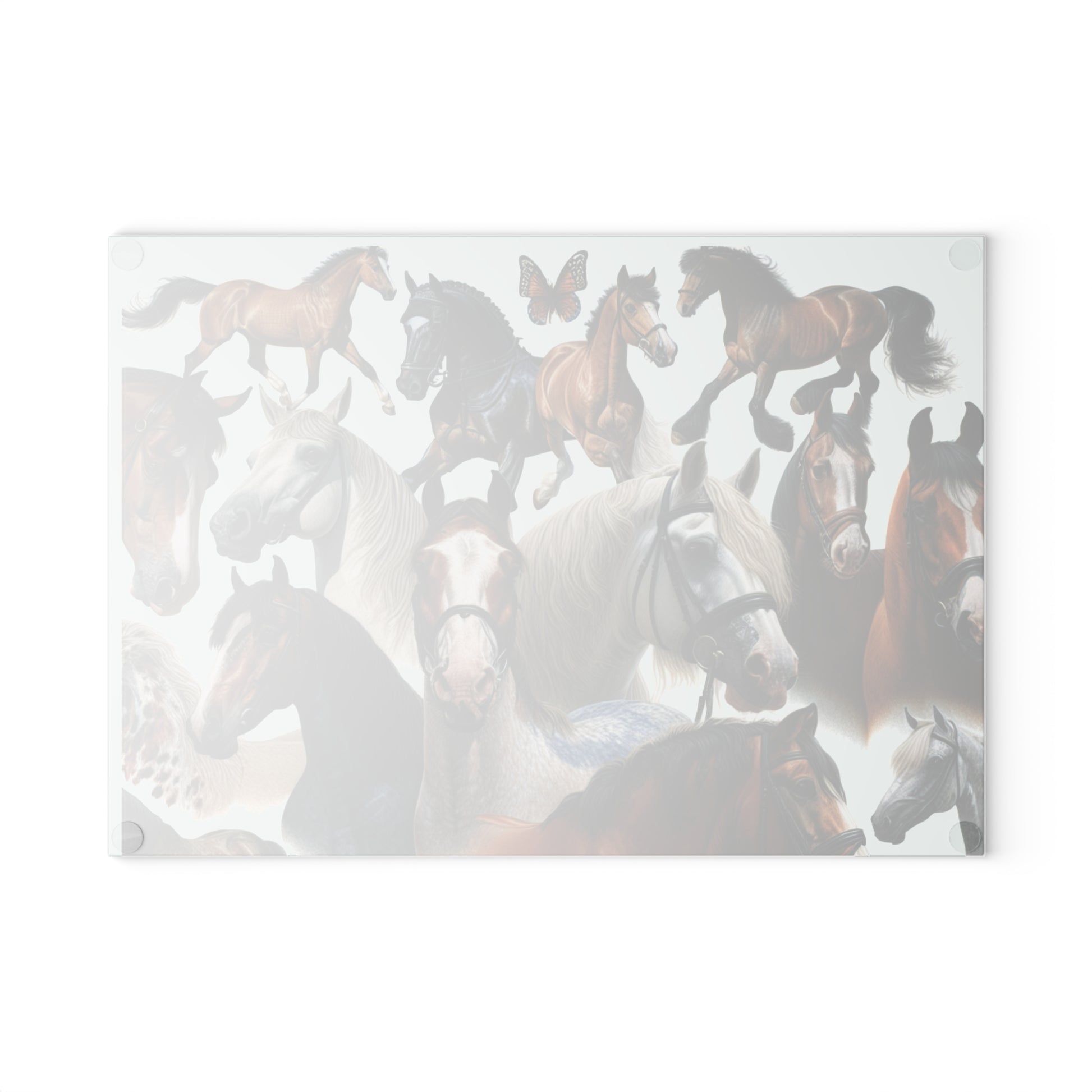 Equine Art Glass Cutting Board, Horse Lover Gift, Kitchen Decor, Personalized Gifts for Equestrians, Unique Cooking Accessory