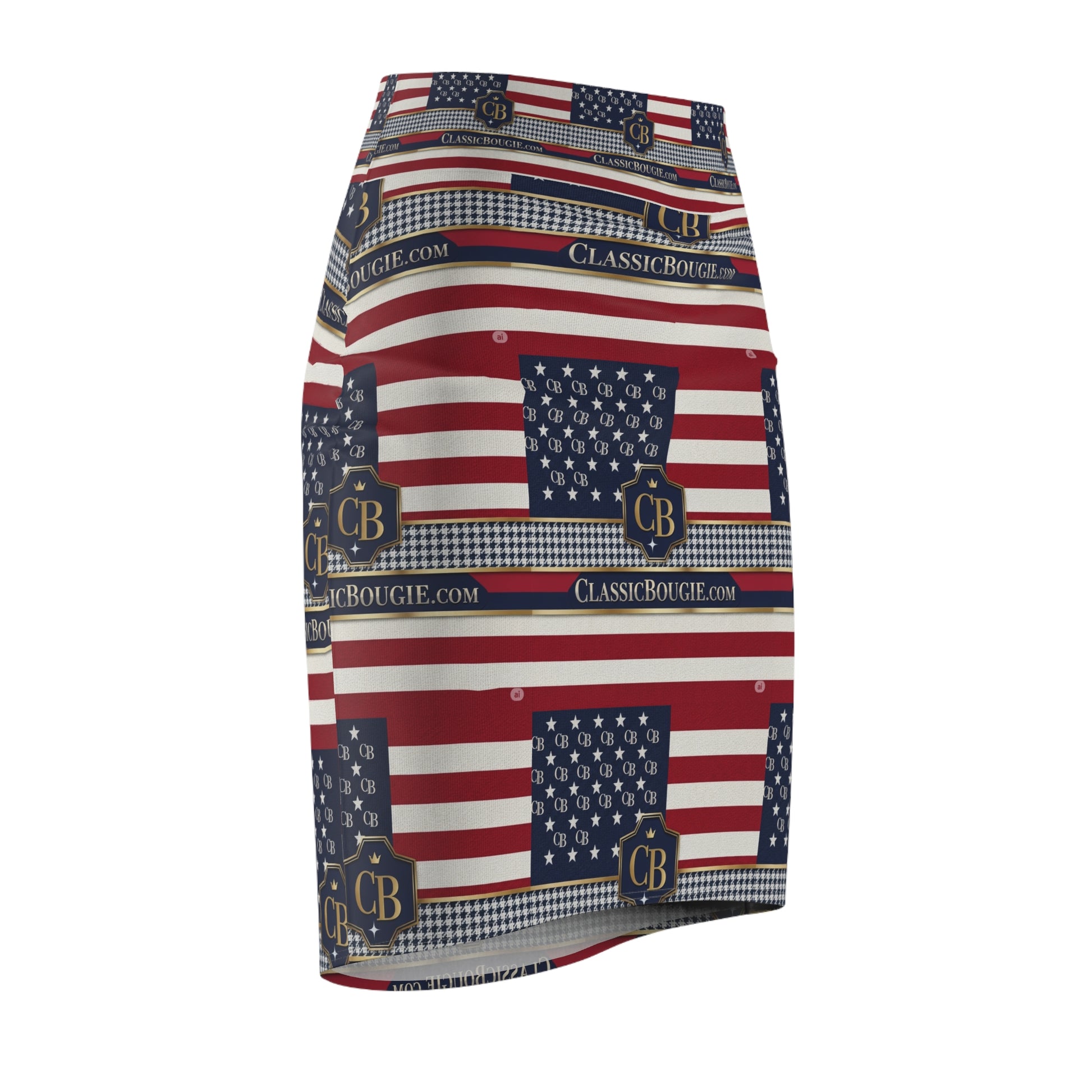 Patriotic Pencil Skirt - Celebrate in Style, USA Flag Skirt, Women's Fashion, Independence Day Outfit, Memorial Day Wear, Unique Gift