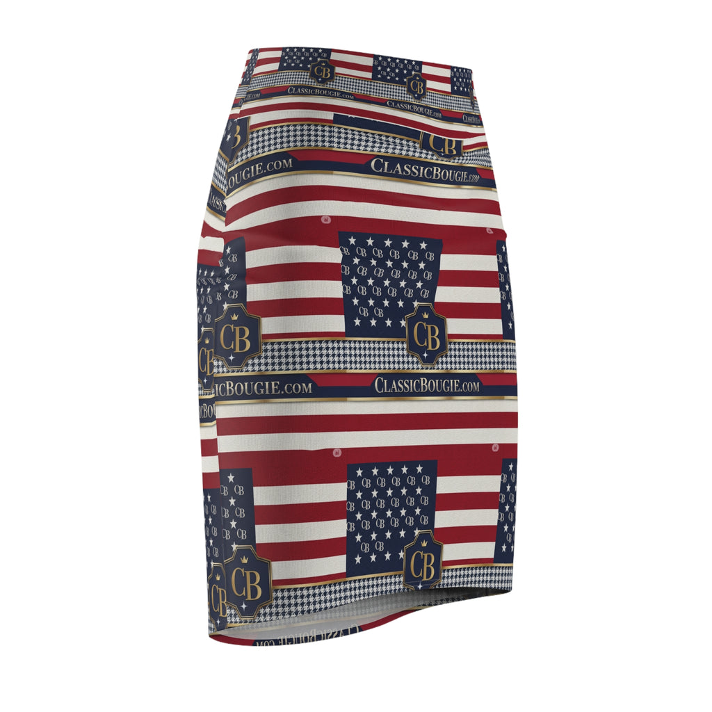 Patriotic Pencil Skirt - Celebrate in Style, USA Flag Skirt, Women's Fashion, Independence Day Outfit, Memorial Day Wear, Unique Gift