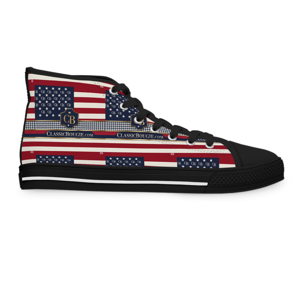 Patriotic High Top Sneakers, Trendy Women's Shoes for Celebrations, Independence Day Footwear, Stylish Sneakers for Everyday Wear, [...]