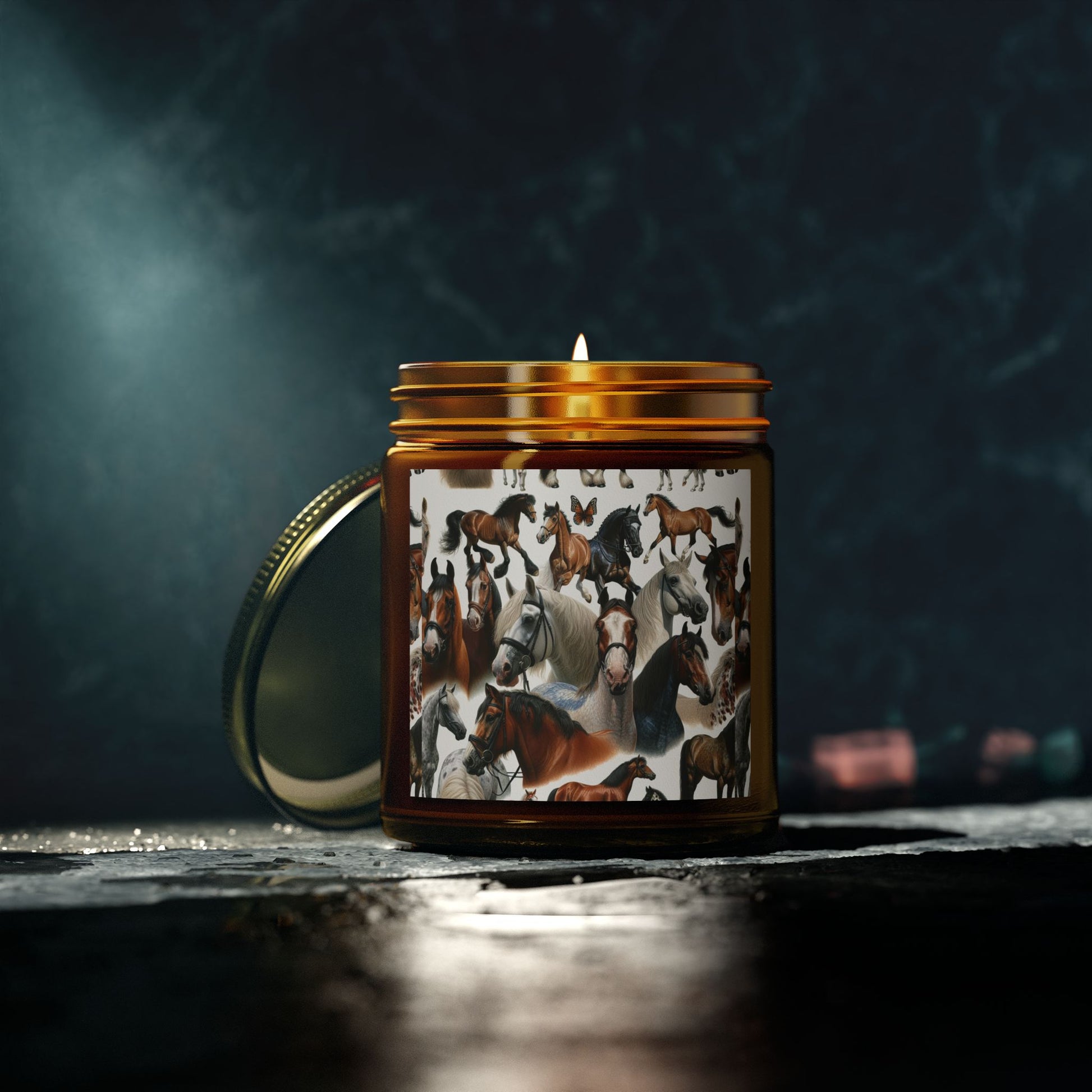Scented Candles with Horse Design, Cozy Home Decor, Gift for Horse Lovers, Farmhouse Candle, Aromatherapy Candle