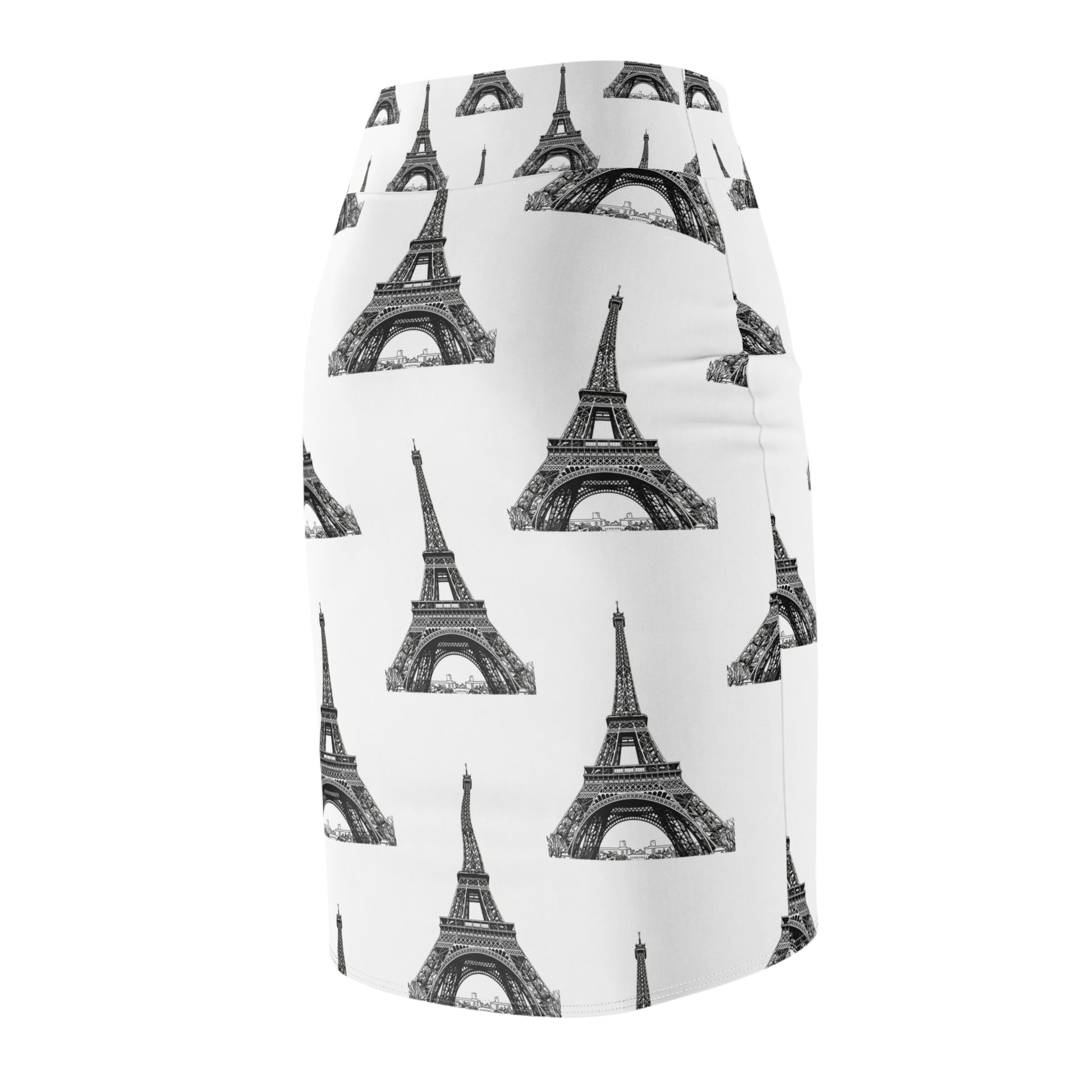 Eiffel Tower Print Women's Pencil Skirt, Chic Office Wear, Parisian Style Skirt, Fashionable Summer Outfit, Gift for Fashion Lovers