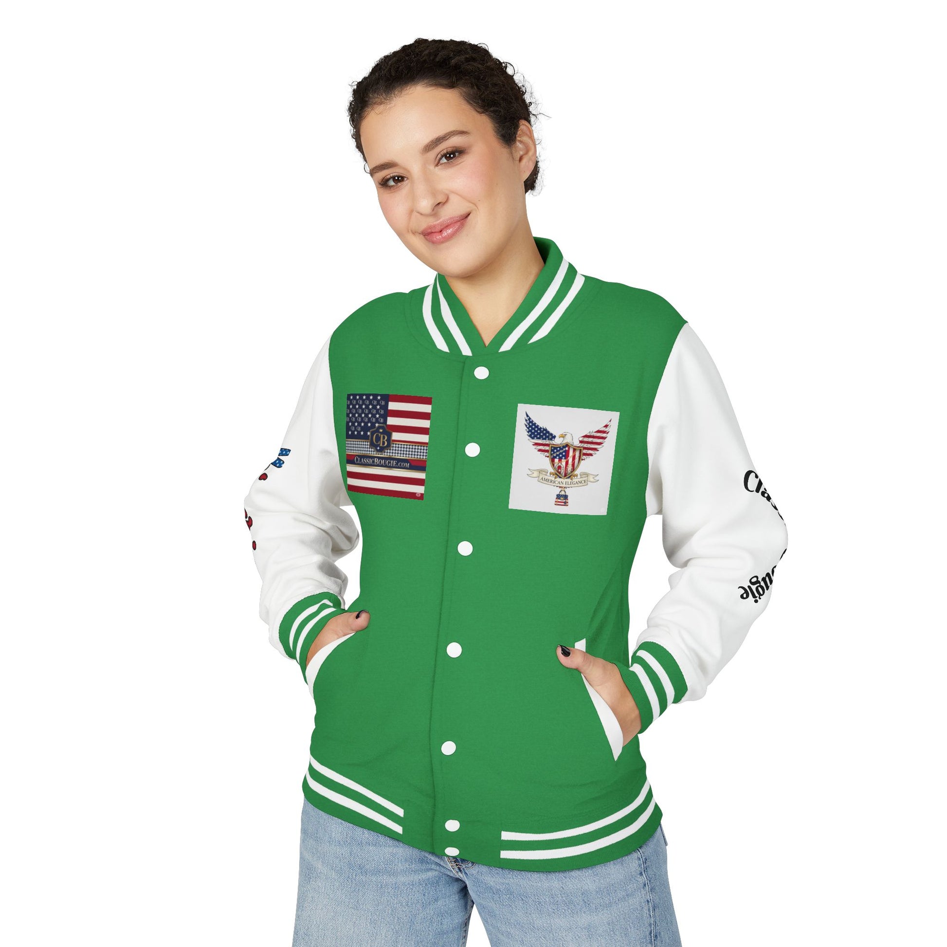 Classic Bougie Unisex Heavyweight Letterman Jacket - Vintage Style, Casual Wear, Trendy Outerwear, College Spirit, Gift for Him/Her