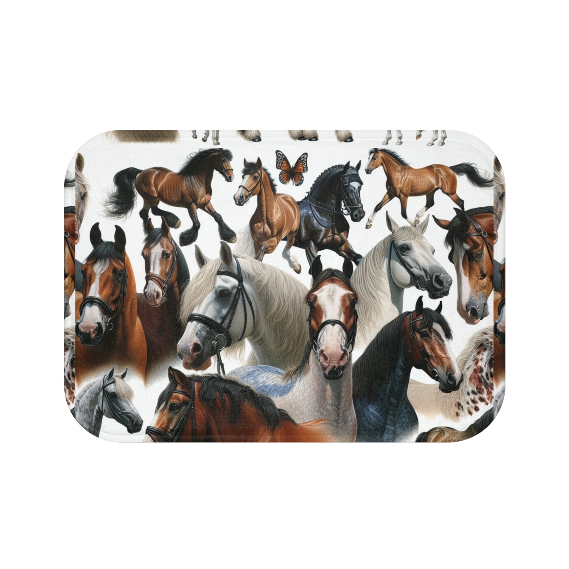 Horse Lover's Bath Mat, Equestrian Decor, Horse-Themed Bathroom Rug, Gift for Animal Lovers, Farmhouse Style