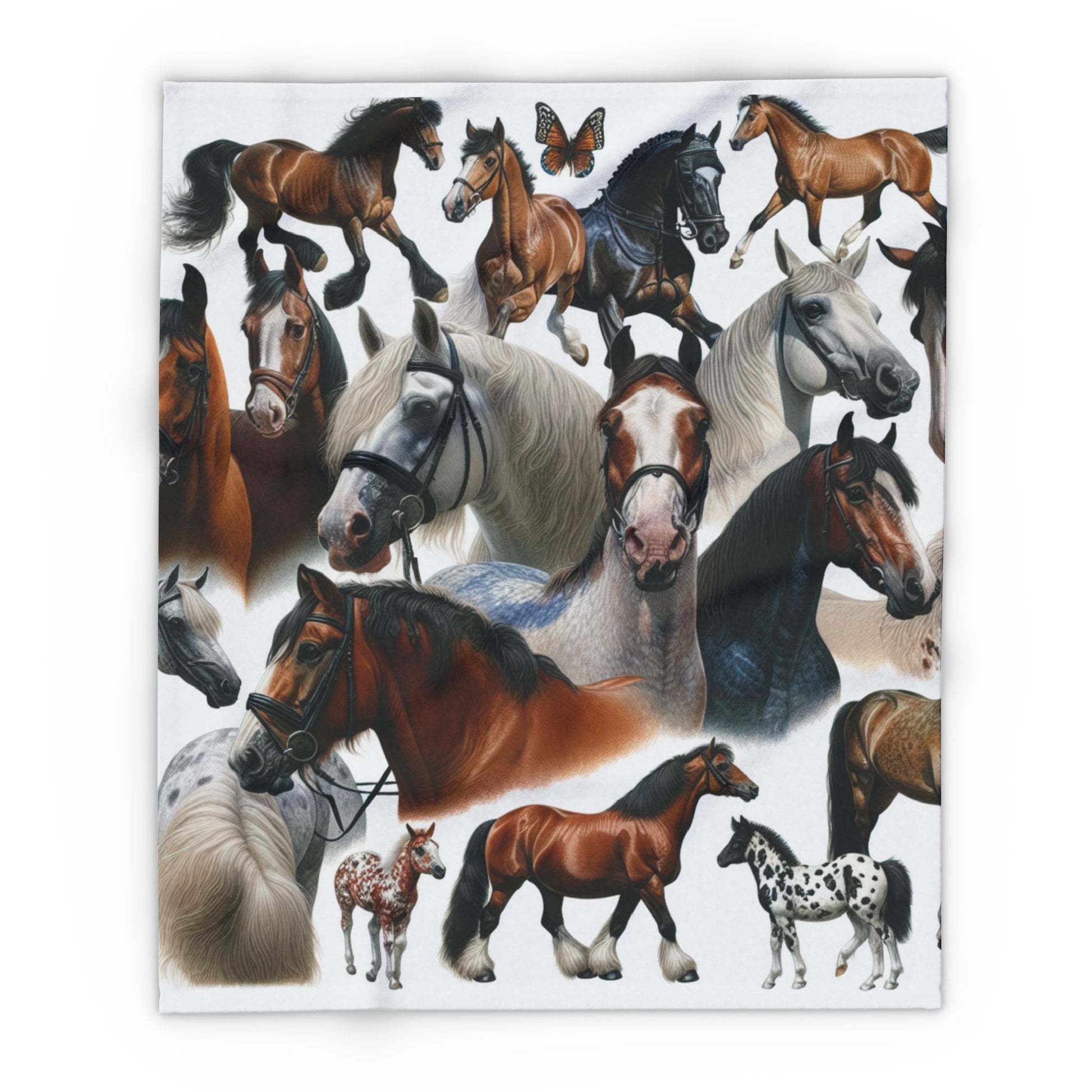 Cozy Horse Art Fleece Blanket | Equine Decor, Gift for Horse Lovers, Animal Lovers, Home Comfort, Kids Room