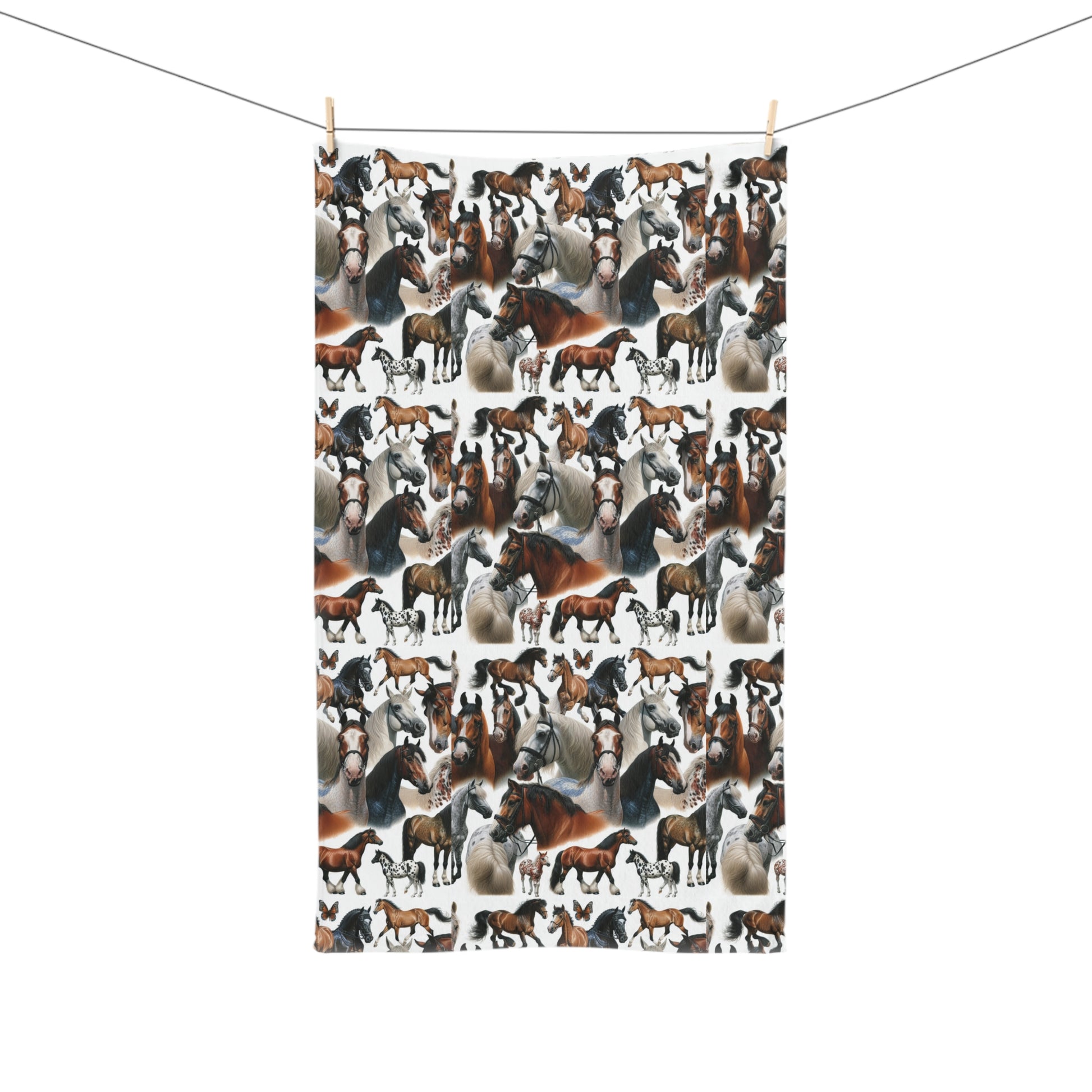 Equine-themed Hand Towel, Horse Lover Gift, Farmhouse Kitchen Decor, Equestrian Home Accessory, Animal Print Towel, Unique Bathroom Decor