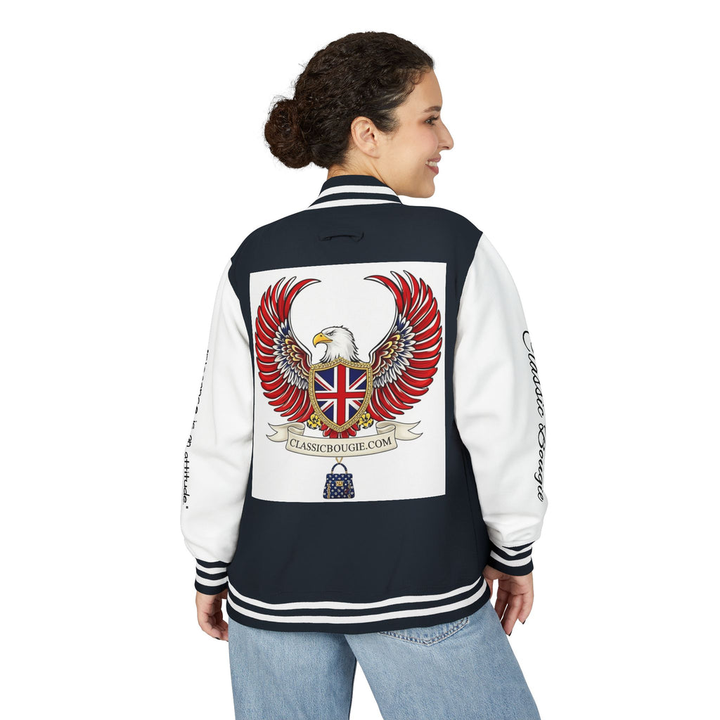 Classic British Eagle Letterman Jacket, Vintage Style, Unisex Outerwear, Statement Piece, Sports Wear, Casual Fashion