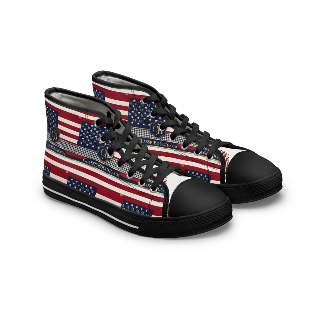 Patriotic High Top Sneakers, Trendy Women's Shoes for Celebrations, Independence Day Footwear, Stylish Sneakers for Everyday Wear, [...]