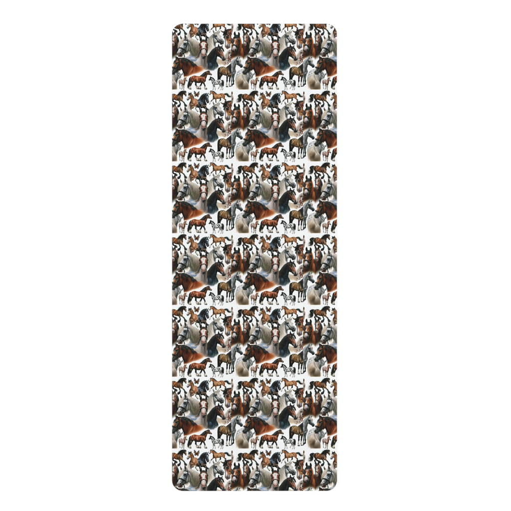 Horse Lover's Rubber Yoga Mat, Non-Slip Exercise Mat, Pet-Themed Fitness Gear, Yoga Accessories for Horse Owners, Gift for Animal Lovers