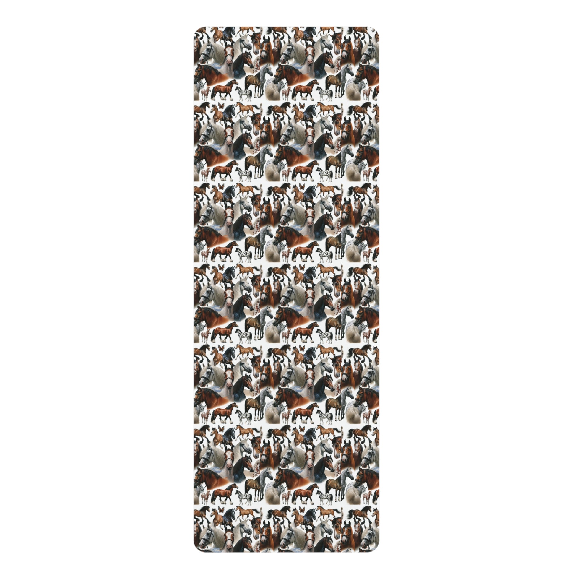 Horse Lover's Rubber Yoga Mat, Non-Slip Exercise Mat, Pet-Themed Fitness Gear, Yoga Accessories for Horse Owners, Gift for Animal Lovers