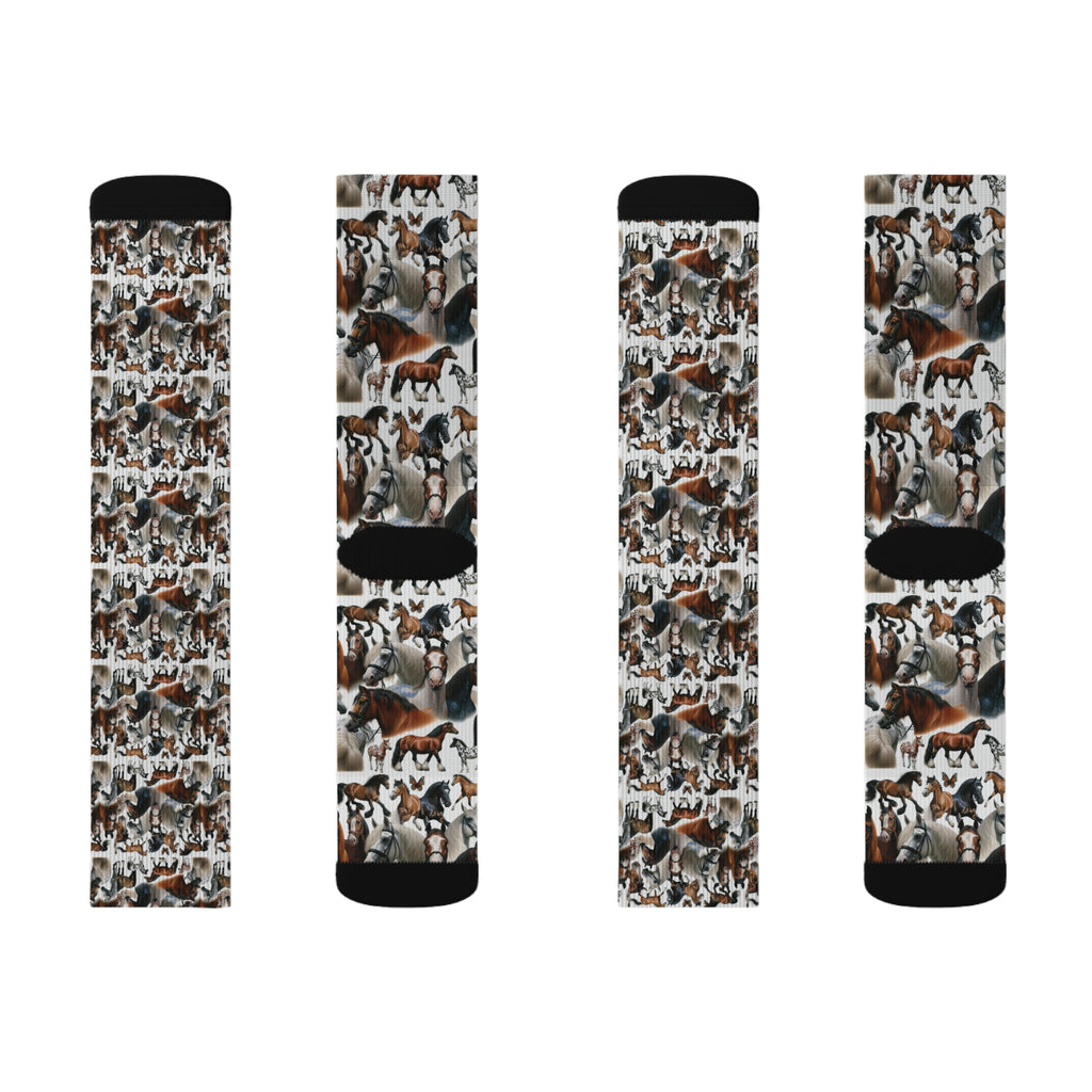 Stylish Horse-Themed Socks, Cozy Animal Socks, Gift for Dog Lovers, Fun Casual Socks, Unique Pet Lover Accessories, Special Occasion Socks