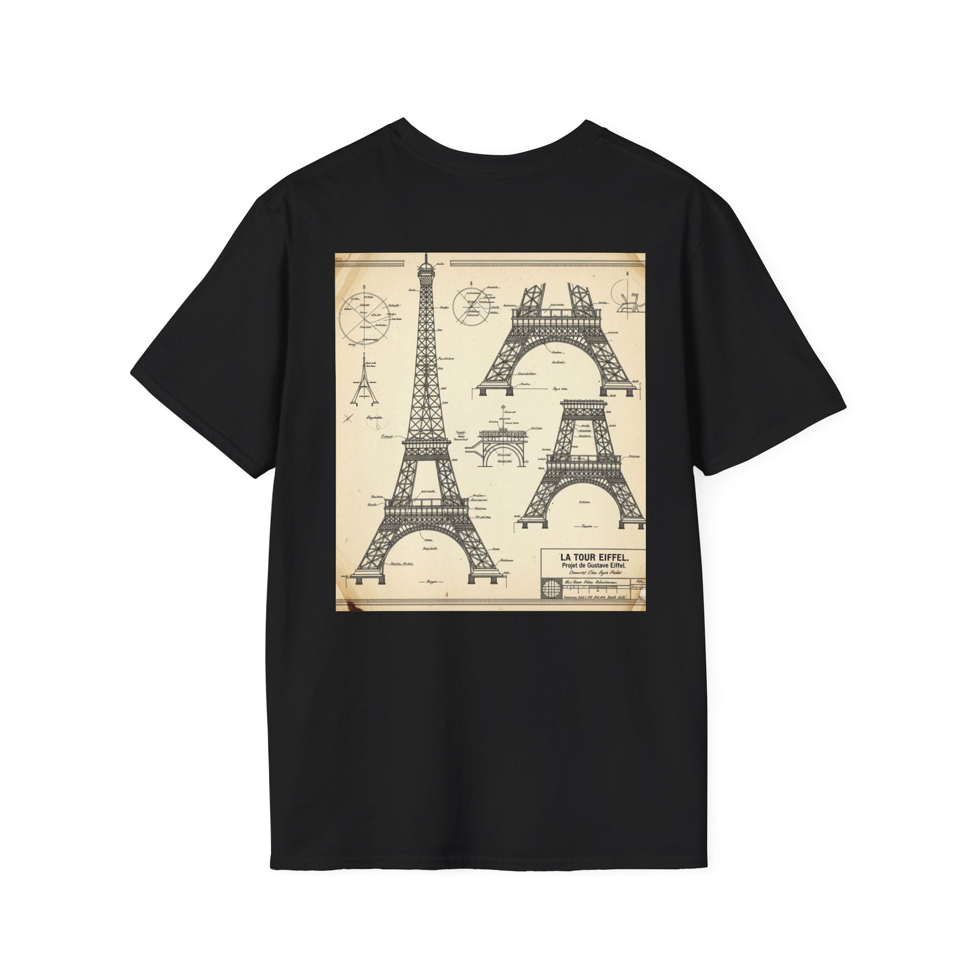 Eiffel Tower Unisex Softstyle T-Shirt, Fashion Tee for Travelers, Parisian Vibe, Great for Gifts, Casual Wear, Holiday Apparel