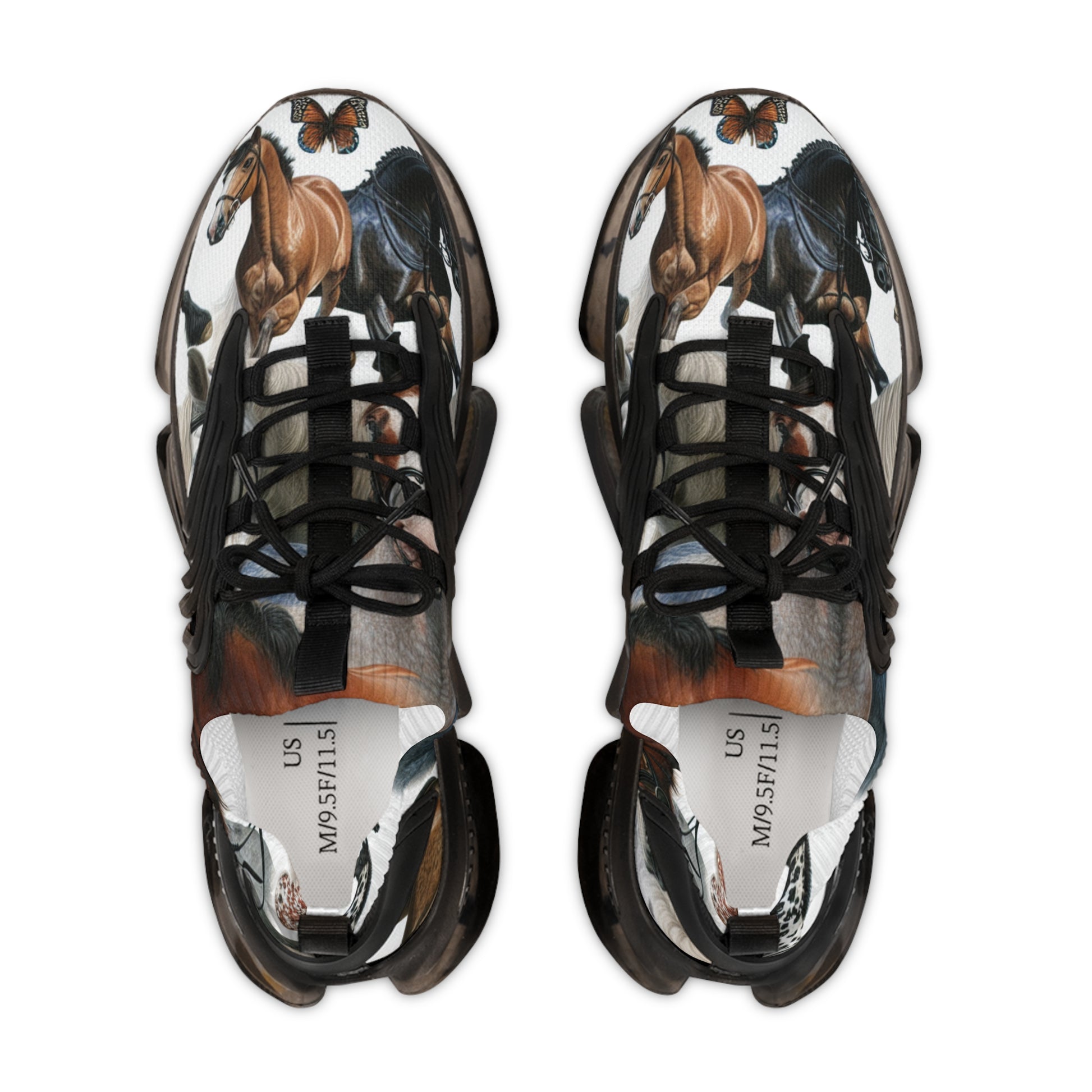 Horse Lover's Men's Sneakers, Unique Animal Art Sneakers, Fashionable Casual Shoes, Gift for Equestrian Enthusiasts, Animal Print Sneakers