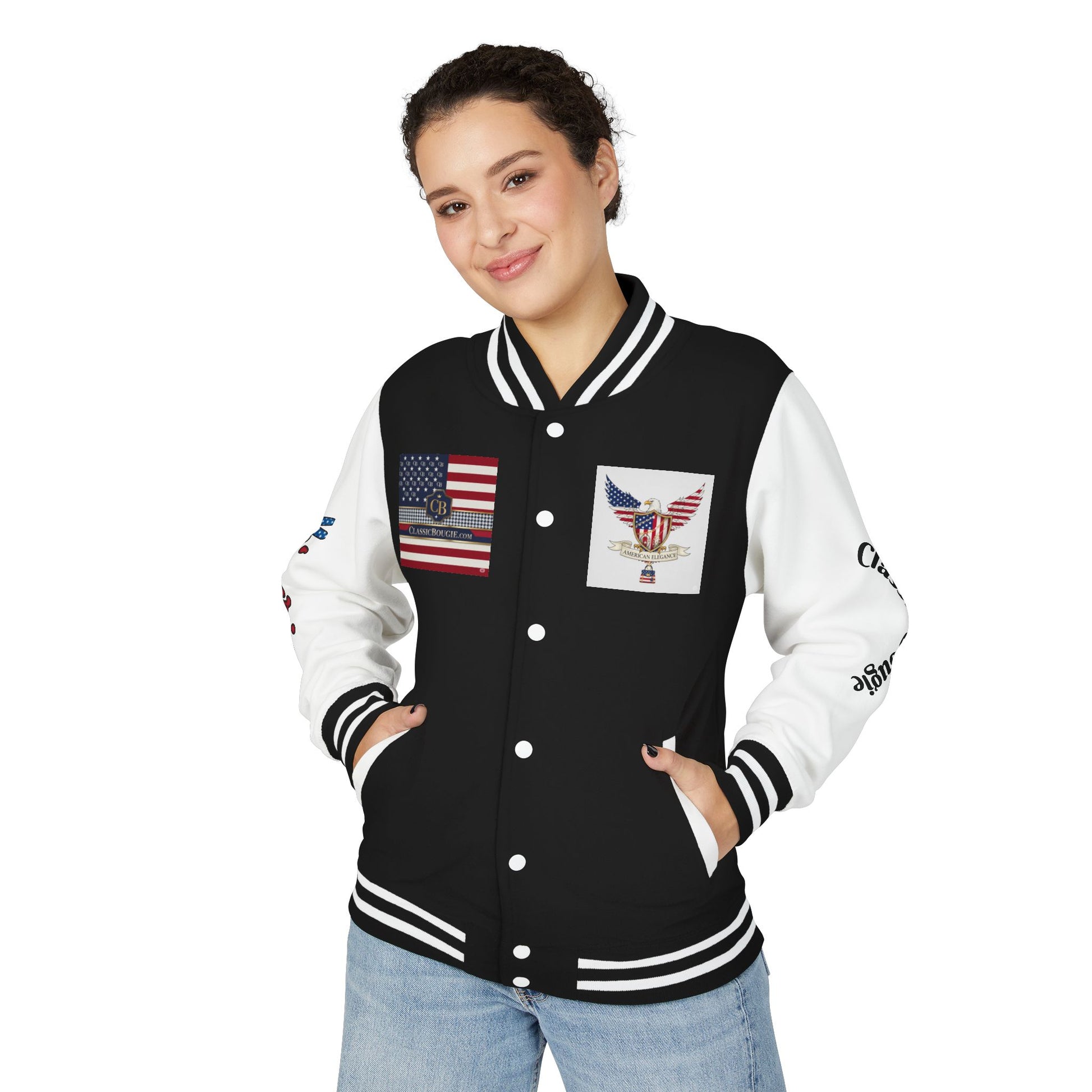 Classic Bougie Unisex Heavyweight Letterman Jacket - Vintage Style, Casual Wear, Trendy Outerwear, College Spirit, Gift for Him/Her