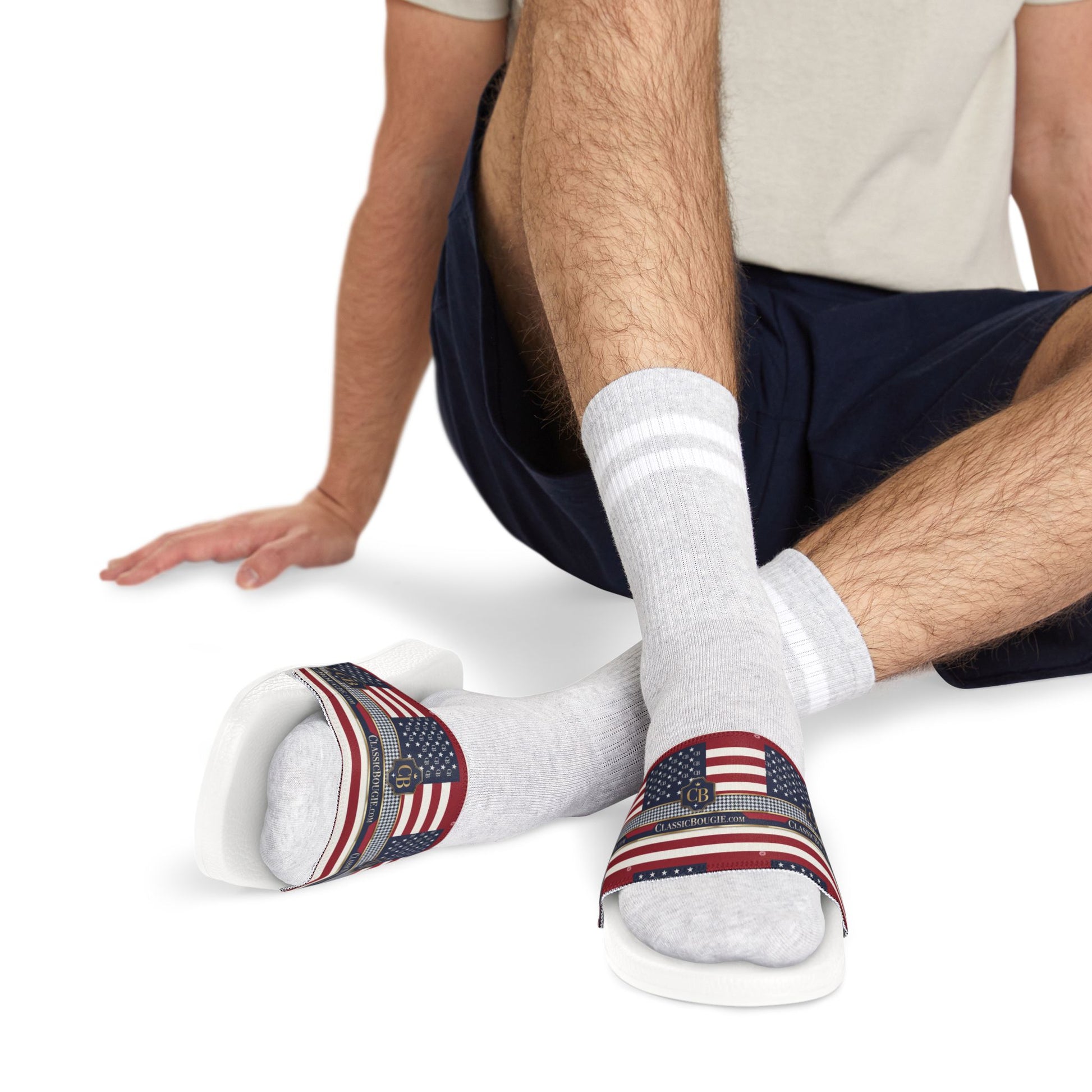 Patriotic Men's Sandals | Casual Footwear for Summer, Beach, BBQs, 4th of July Celebrations, Comfortable and Stylish