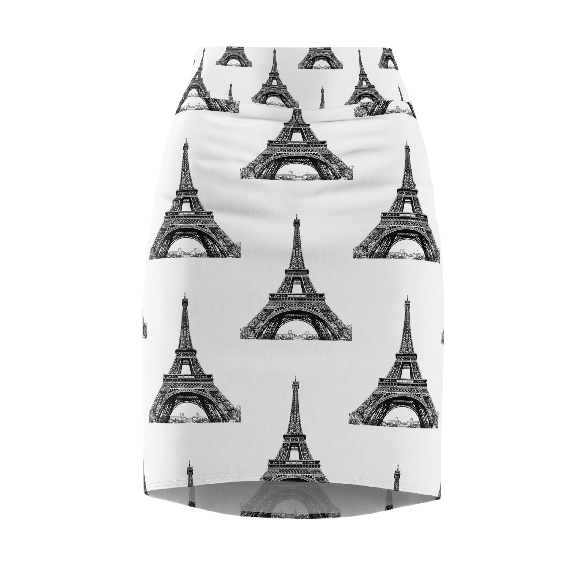 Eiffel Tower Print Women's Pencil Skirt, Chic Office Wear, Parisian Style Skirt, Fashionable Summer Outfit, Gift for Fashion Lovers