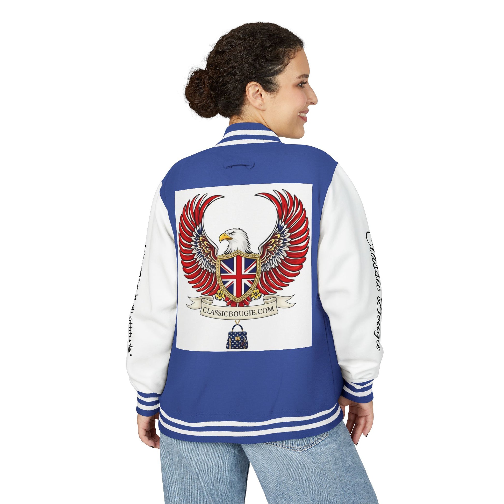 Classic British Eagle Letterman Jacket, Vintage Style, Unisex Outerwear, Statement Piece, Sports Wear, Casual Fashion