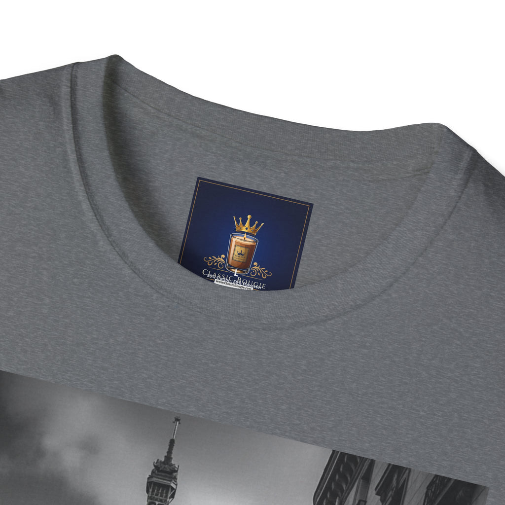 Eiffel Tower Unisex Softstyle T-Shirt, Fashion Tee for Travelers, Parisian Vibe, Great for Gifts, Casual Wear, Holiday Apparel